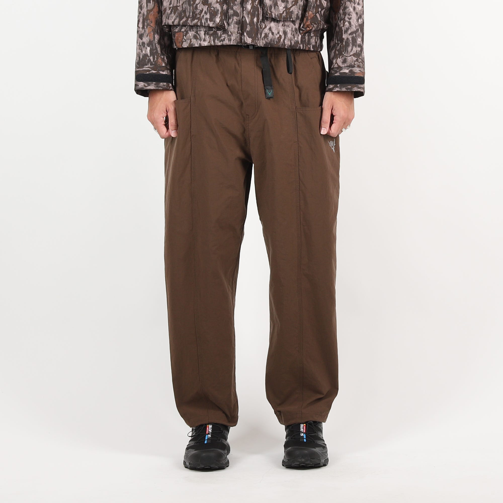 Belted C.S. Pant Nylon Oxford - Brown