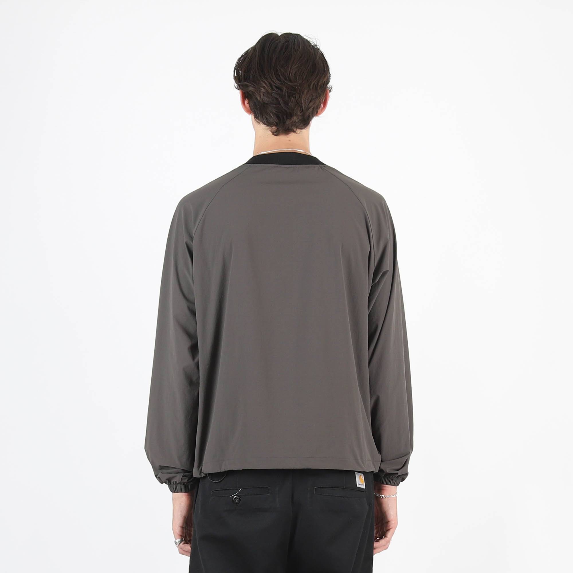 Lasered Nylon Crewneck - Grey/Black product photo