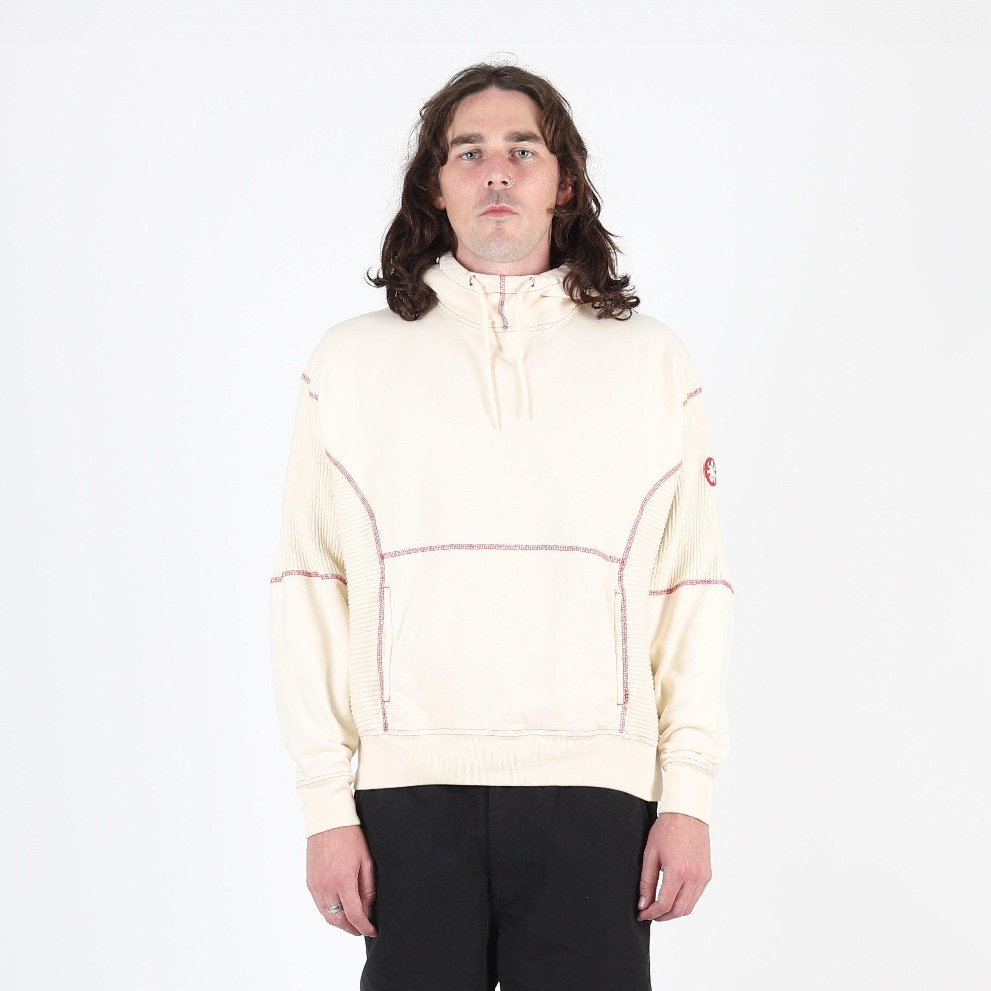 Wide Rib Cut Heavy Hoody - Beige product photo