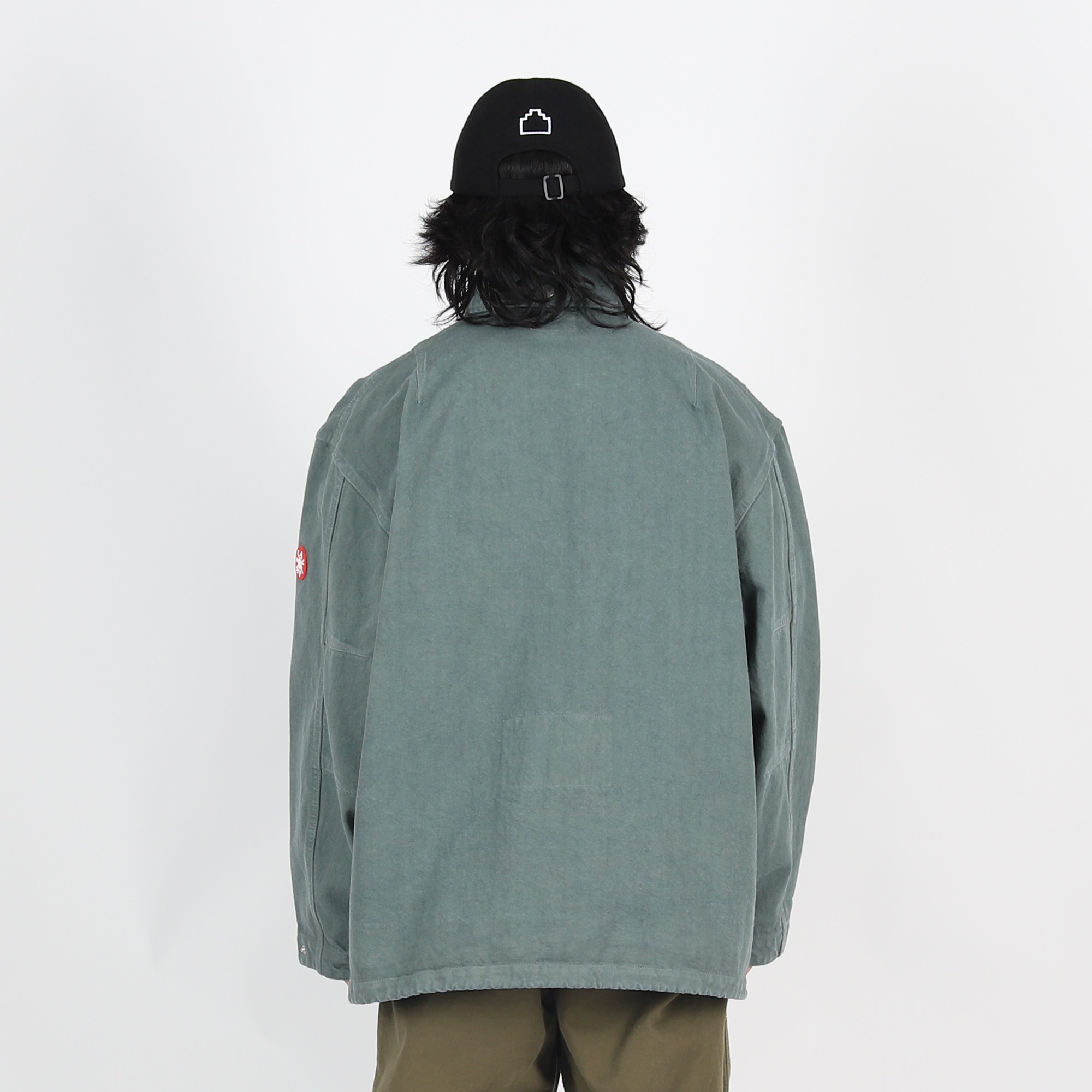 Overdye Fold Collar Coat - Green product photo