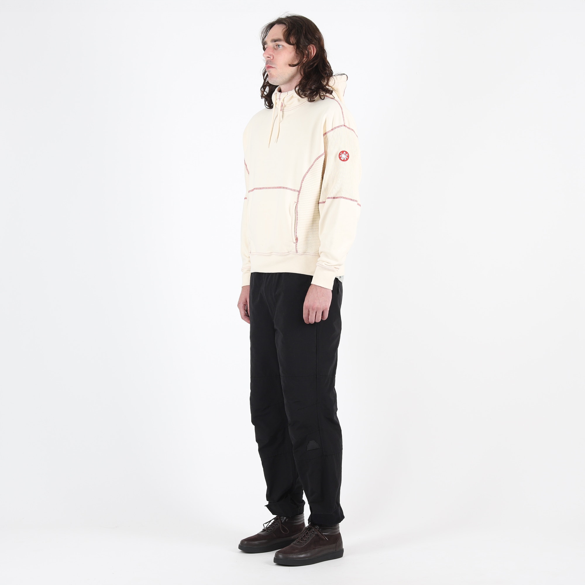 Wide Rib Cut Heavy Hoody - Beige product photo