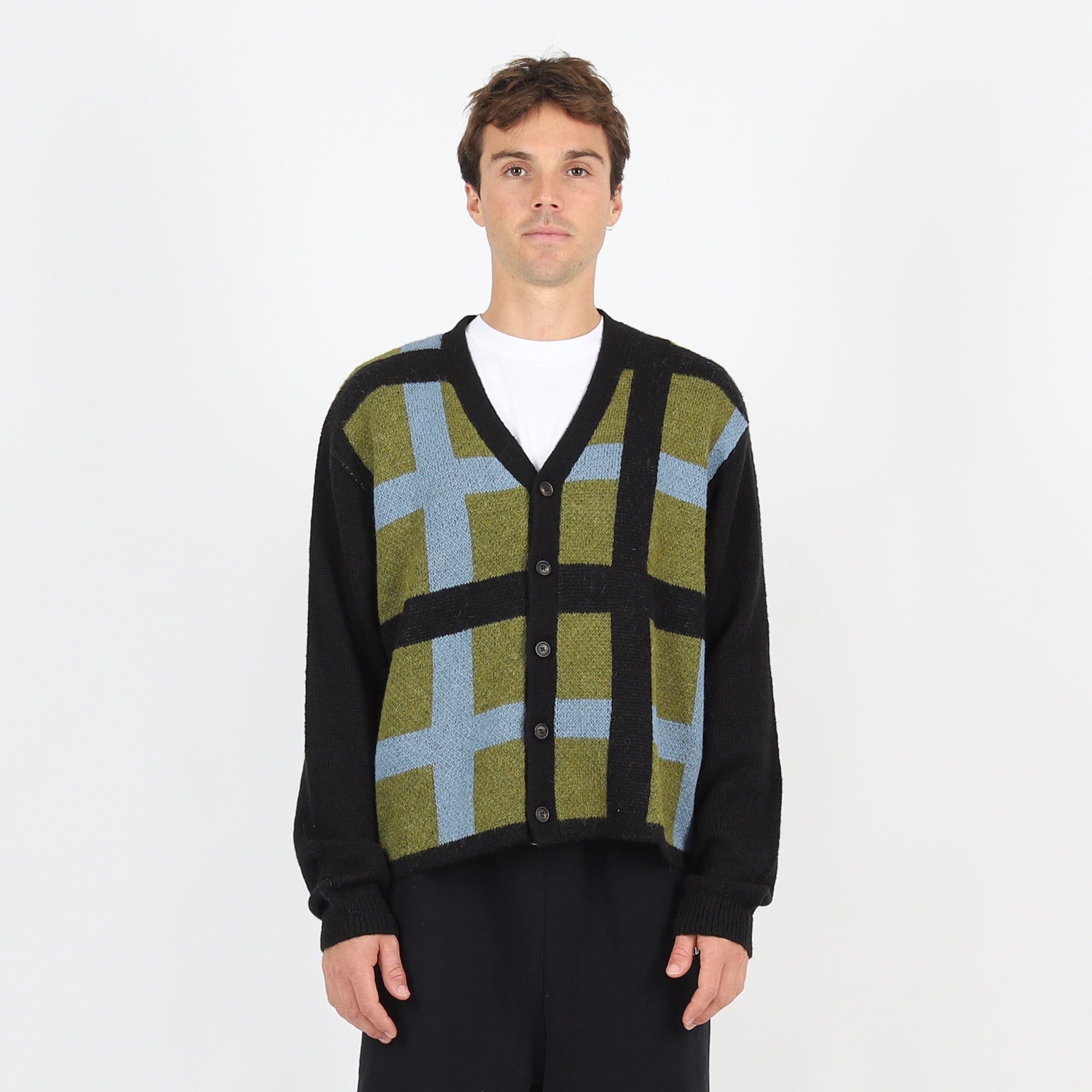 Plaid Cardigan - Black product photo