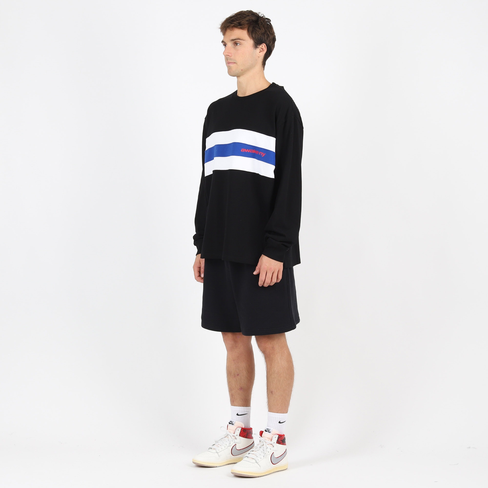 LS Stripe Shirt - Black product photo