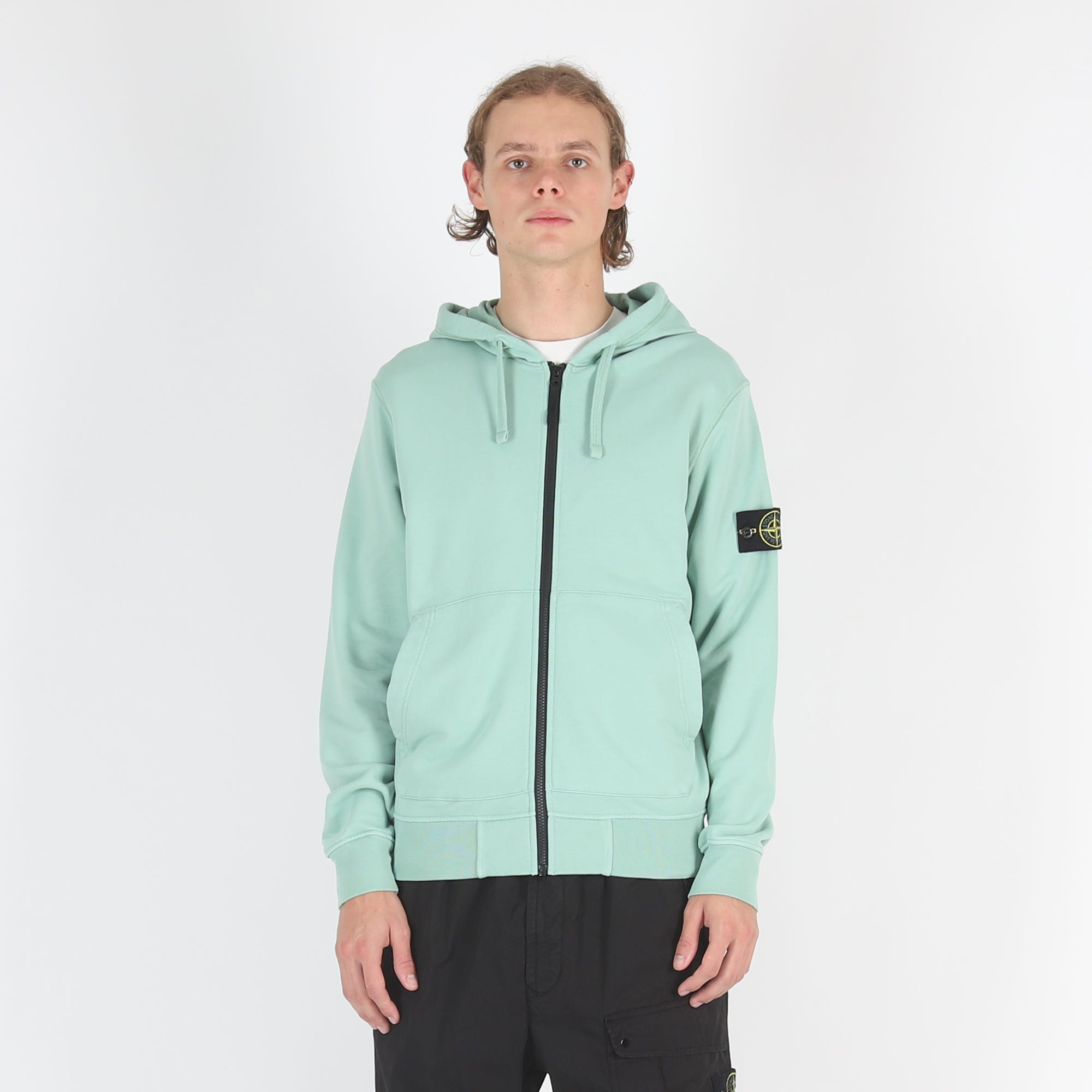 Stone island lime green hoodie hot sale
