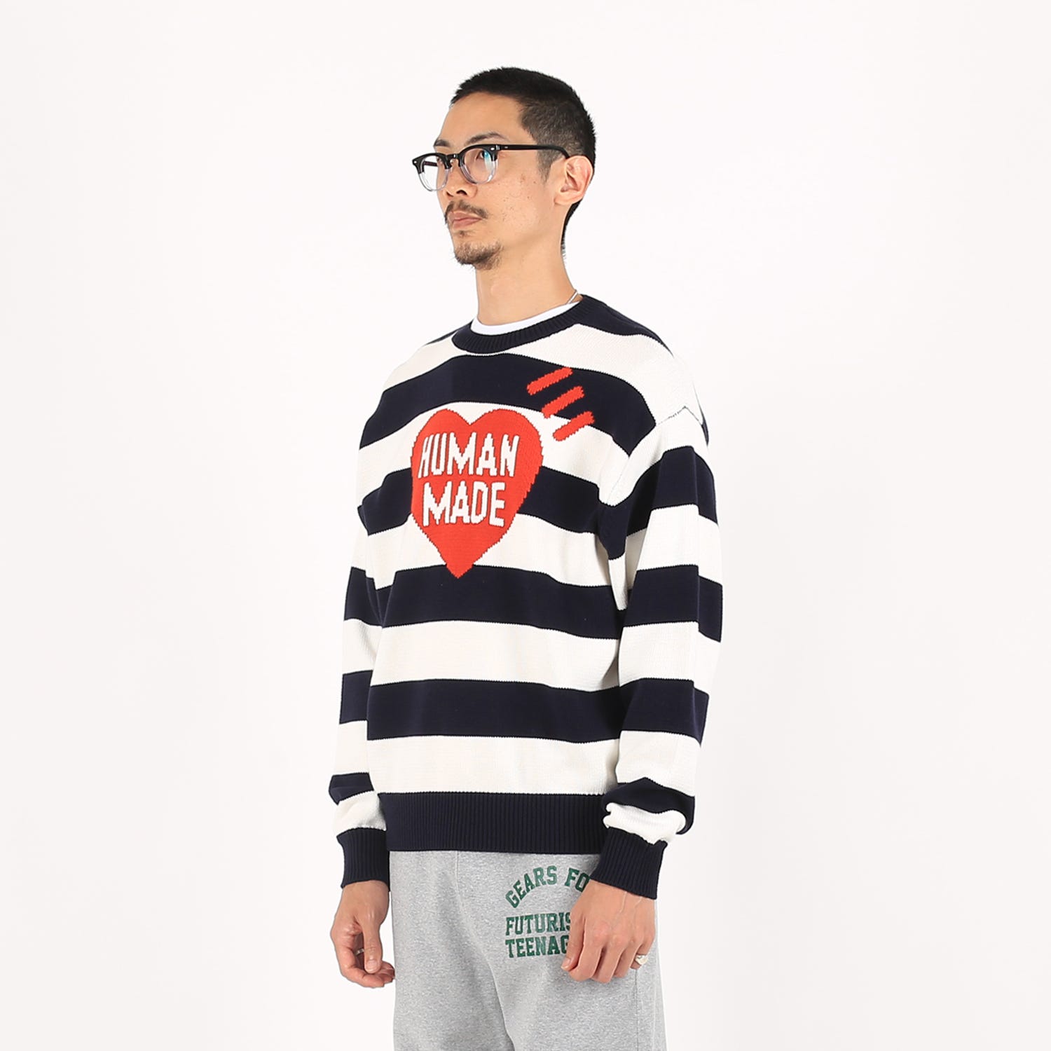 HUMAN MADE HEART KNIT L S 