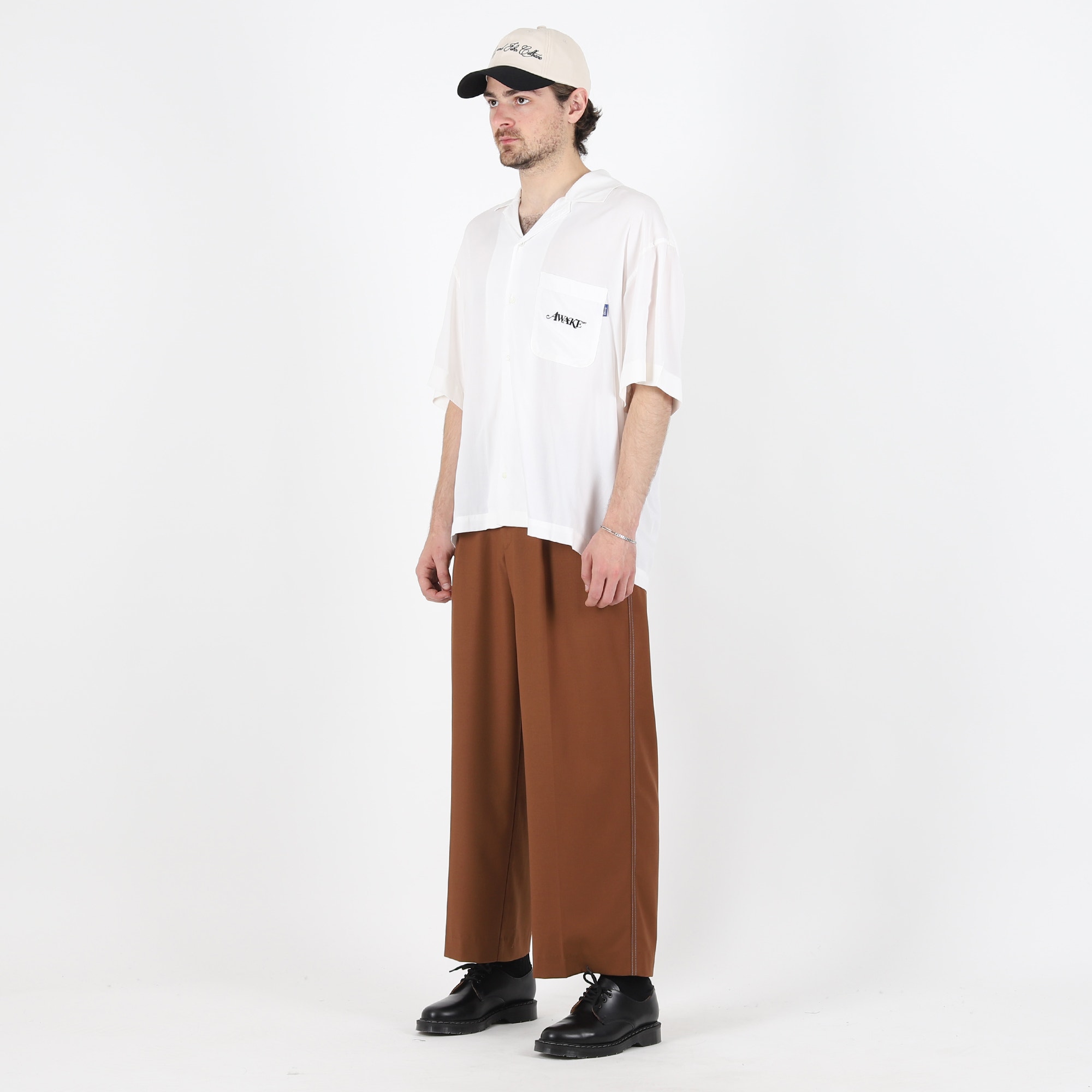 Dice Printed Rayon Camp Shirt - White product photo
