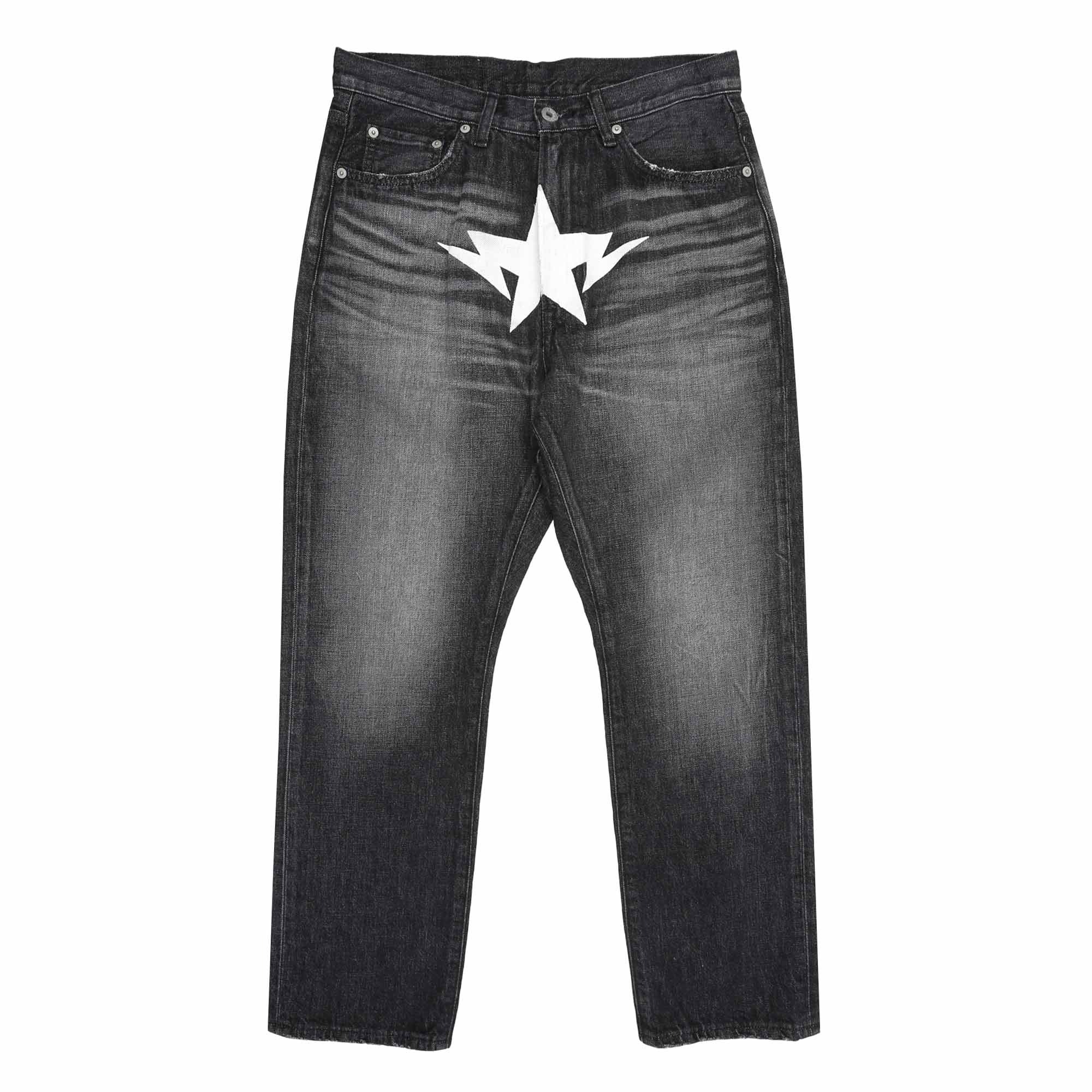 Twin Sta Relaxed Fit Denim Pants - Black product photo