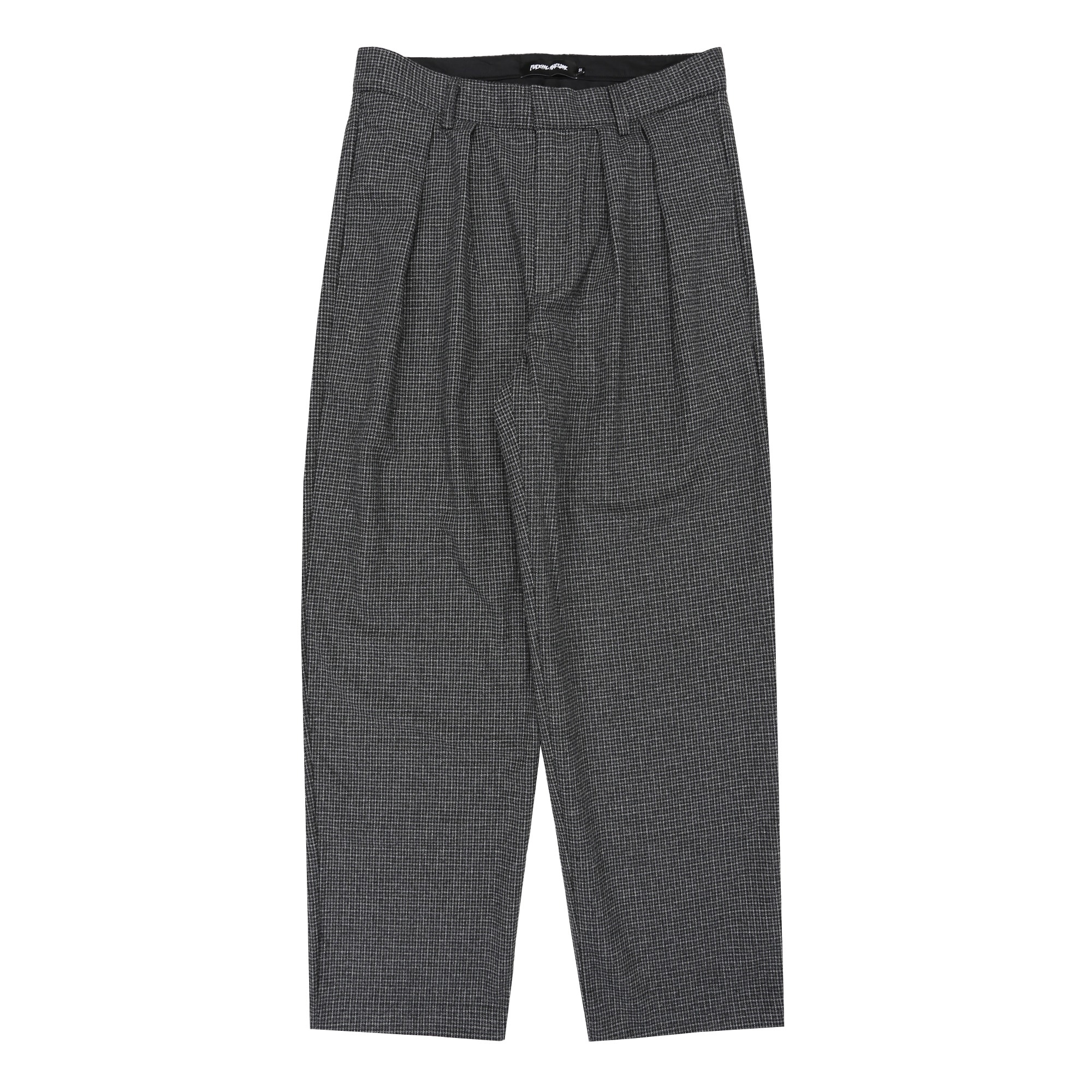 Baggy Pleated Wool Trouser - Shadow Plaid product photo