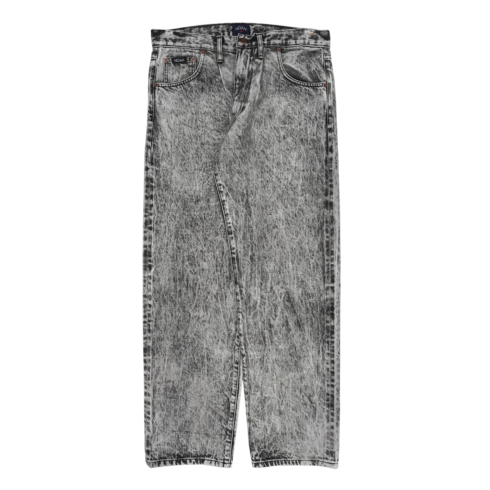 Acid Wash Pleated Jeans - Black product photo