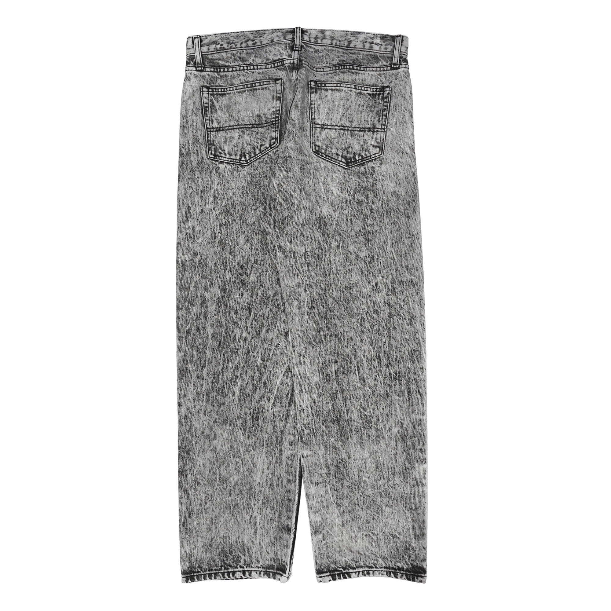 Acid Wash Pleated Jeans - Black product photo