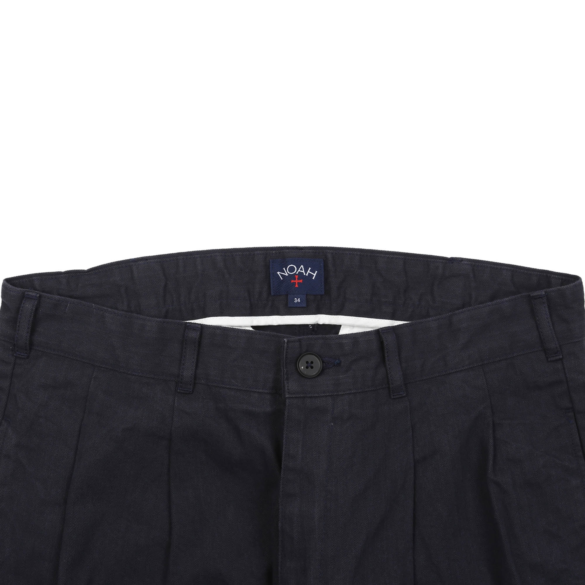 Double Pleat Herringbone Trouser- Navy product photo