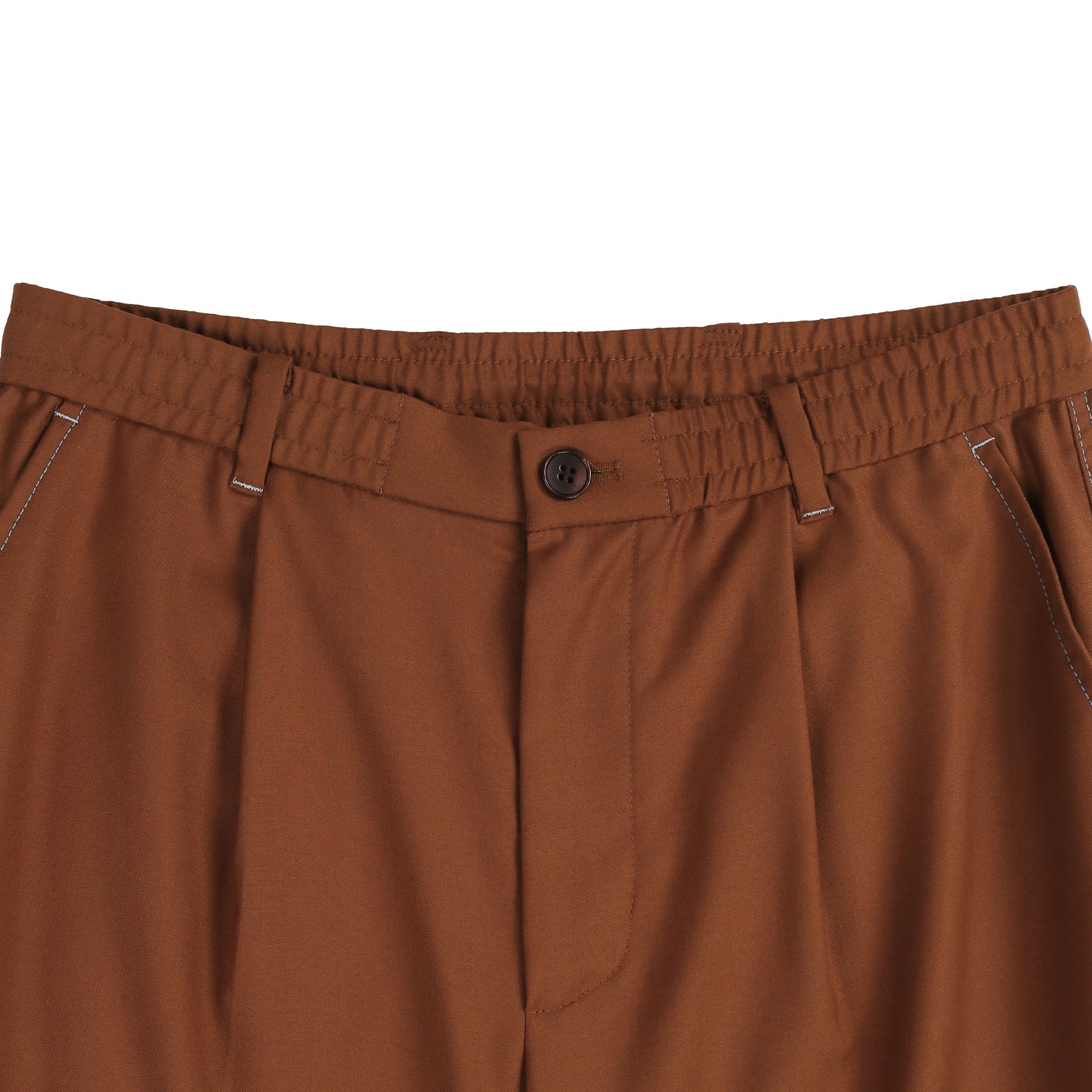 Lightweight Wool Woven Pant - Brown product photo