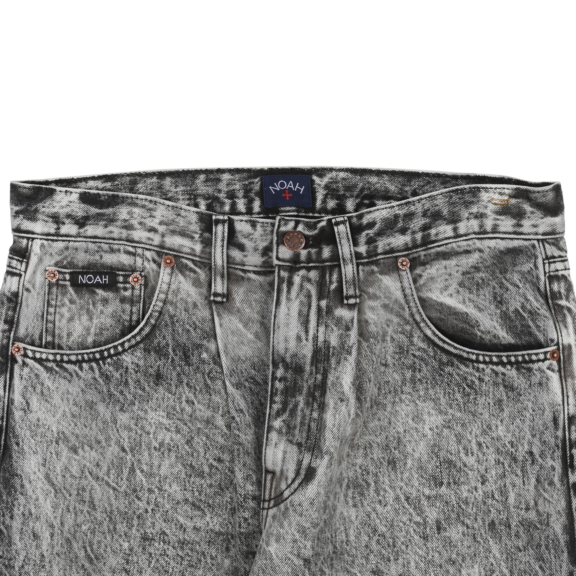 Acid Wash Pleated Jeans - Black product photo