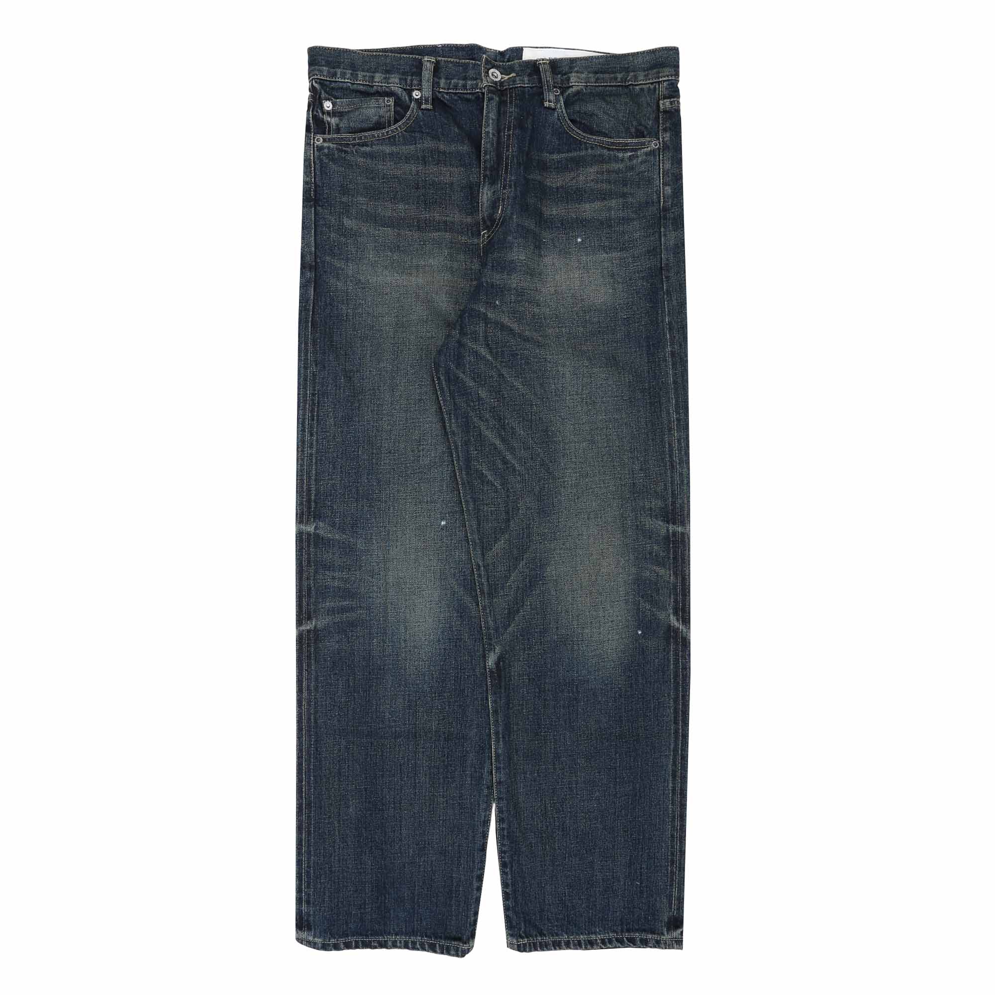 Washed Denim DP Wide Pants - Indigo product photo