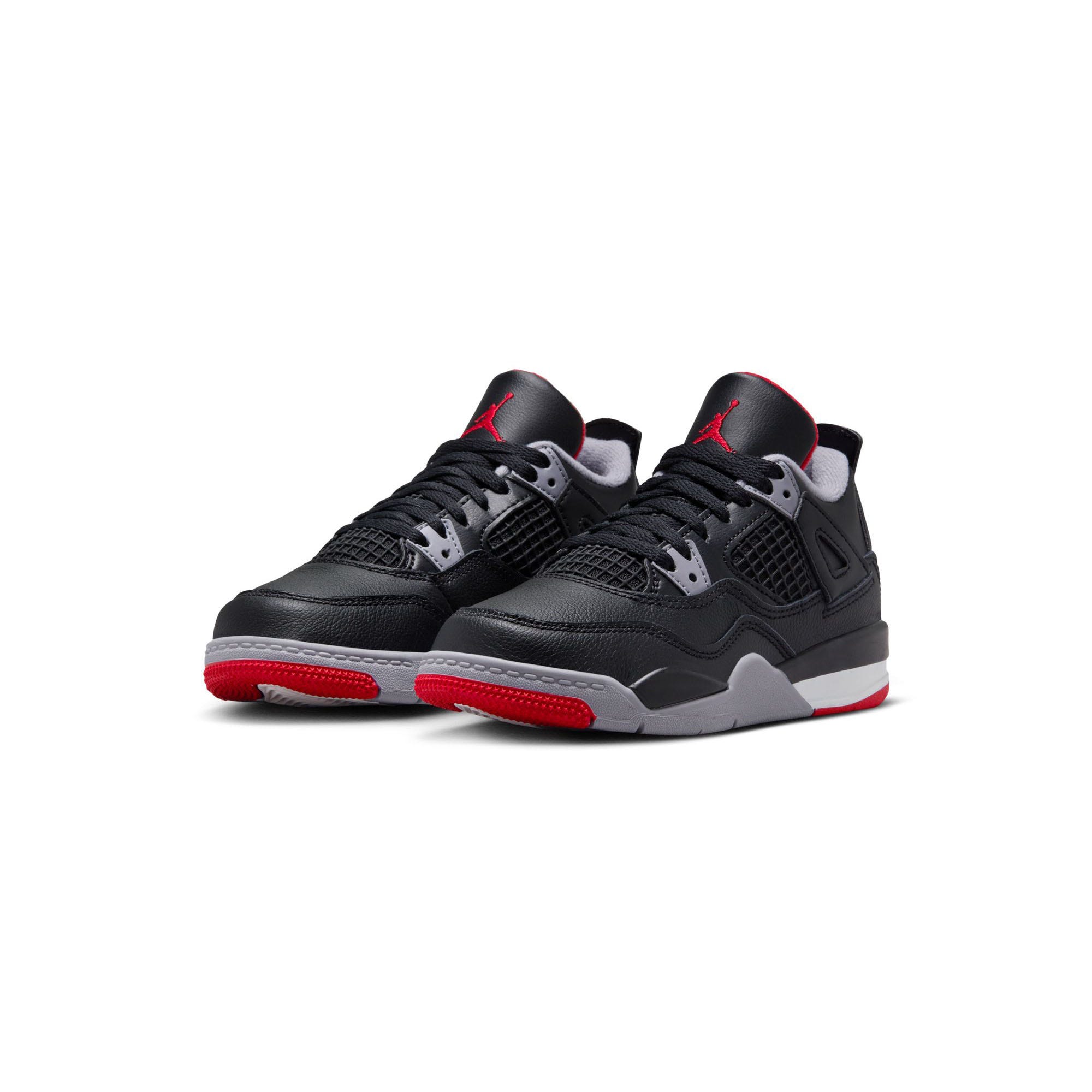 Air Jordan 4 Retro Bred Reimagined PS Black Fire Red