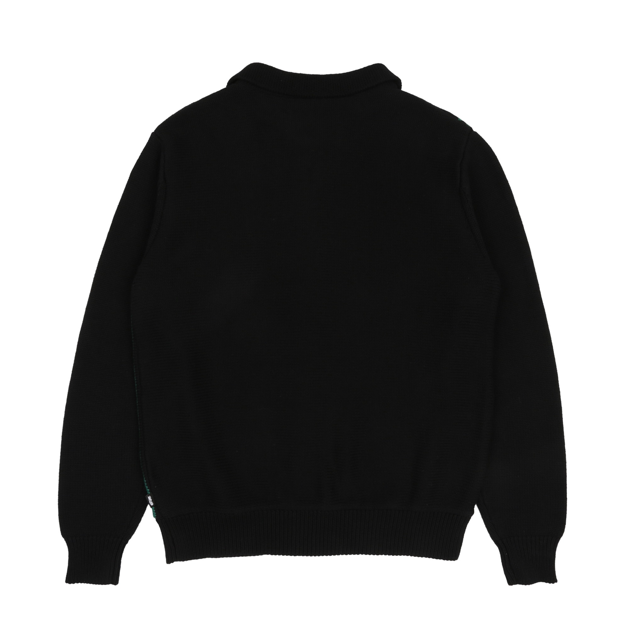 Zip Polo Sweater - Black/Green product photo