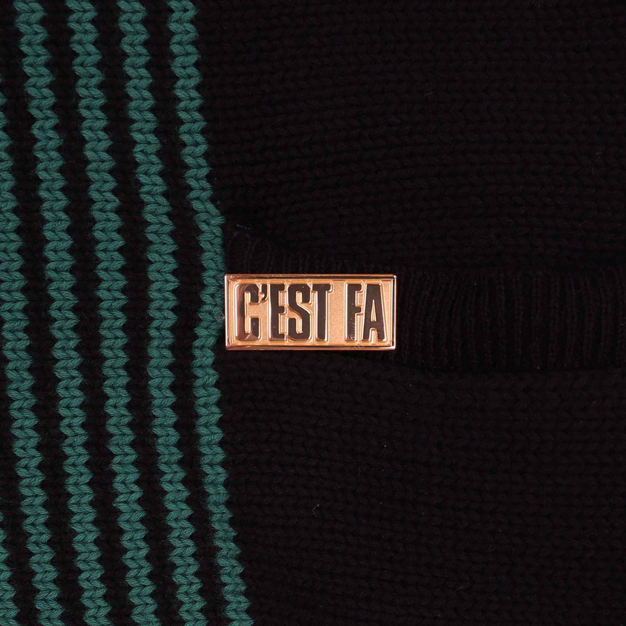 Zip Polo Sweater - Black/Green product photo