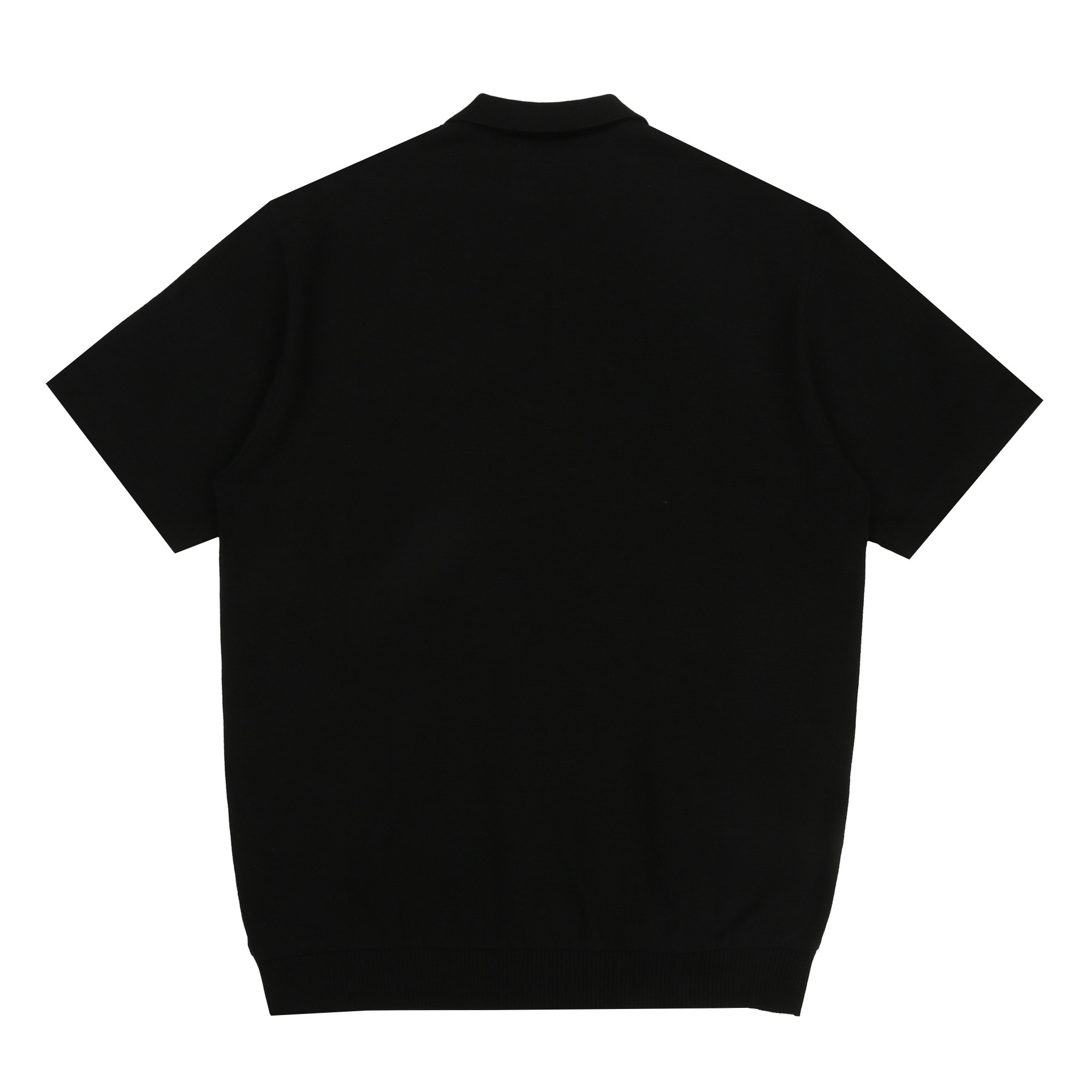 Striped Knit Polo Shirt - Black product photo