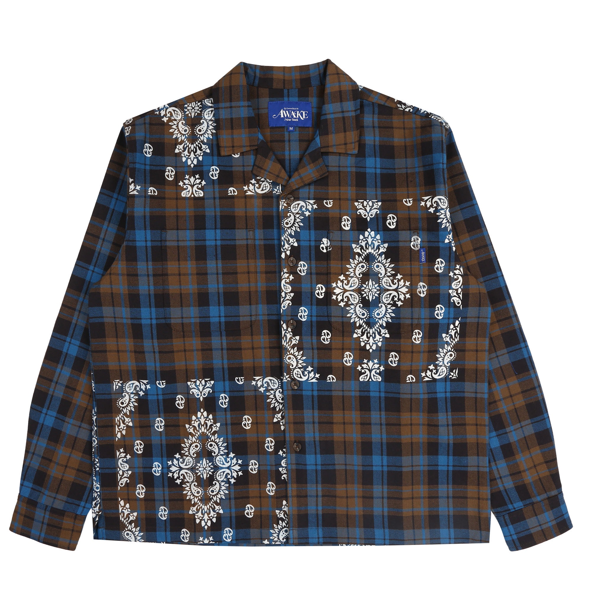 Paisley Printed Flannel Shirt - Brown product photo