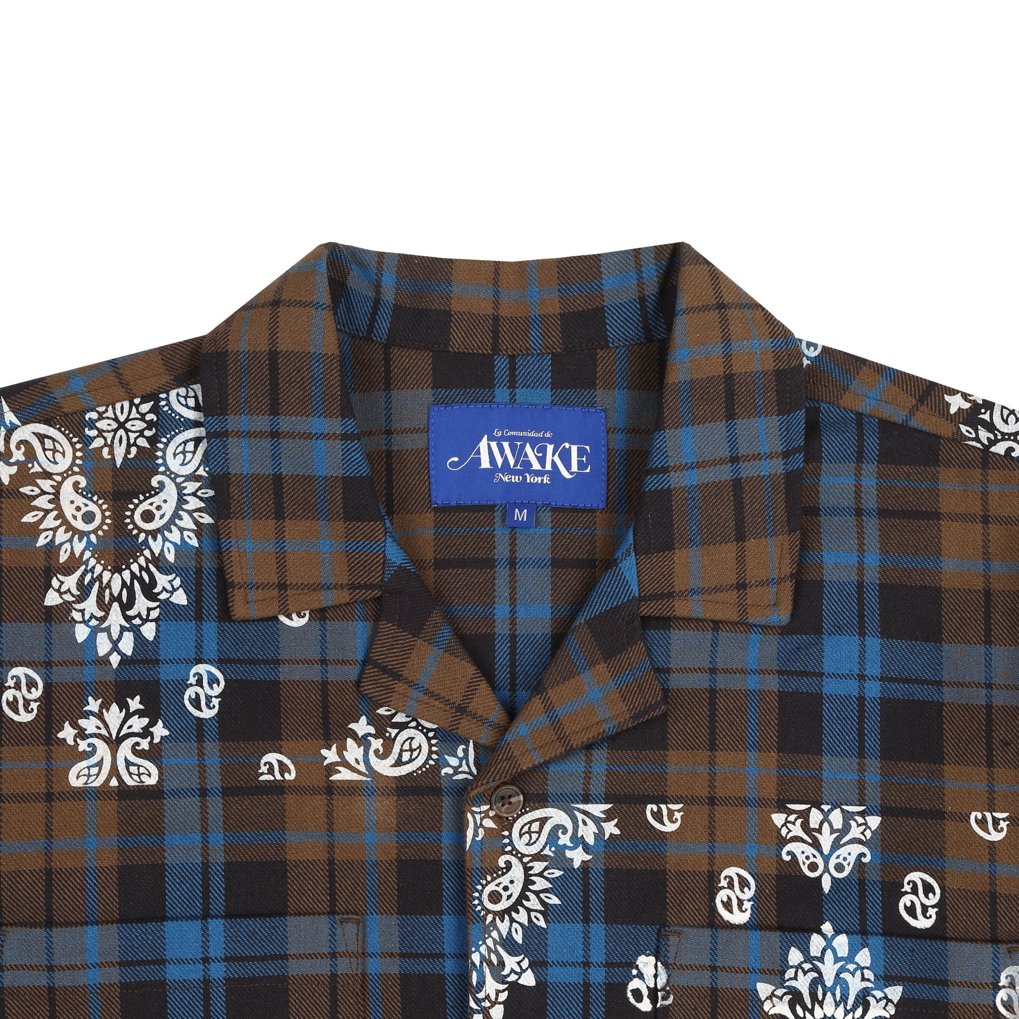 Paisley Printed Flannel Shirt - Brown product photo
