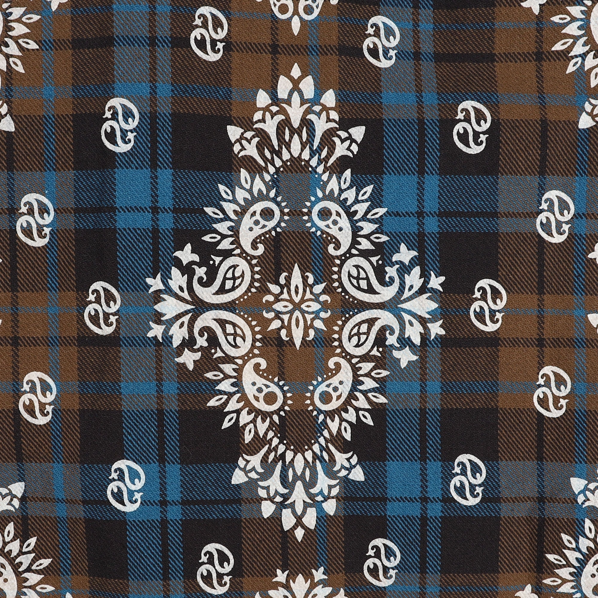 Paisley Printed Flannel Shirt - Brown product photo