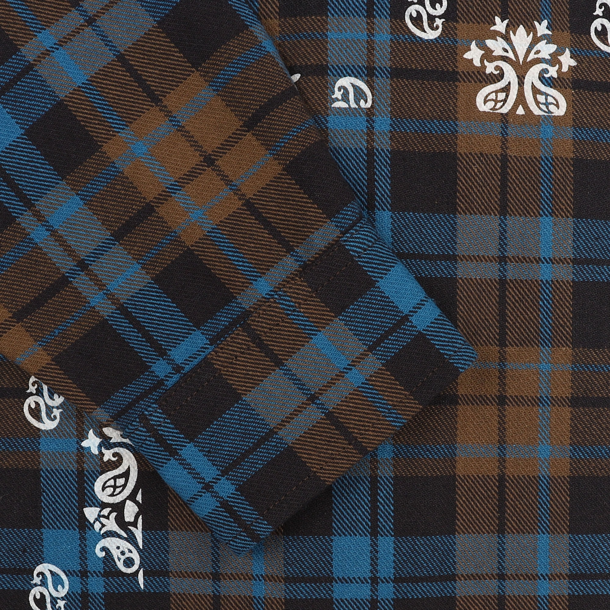 Paisley Printed Flannel Shirt - Brown product photo