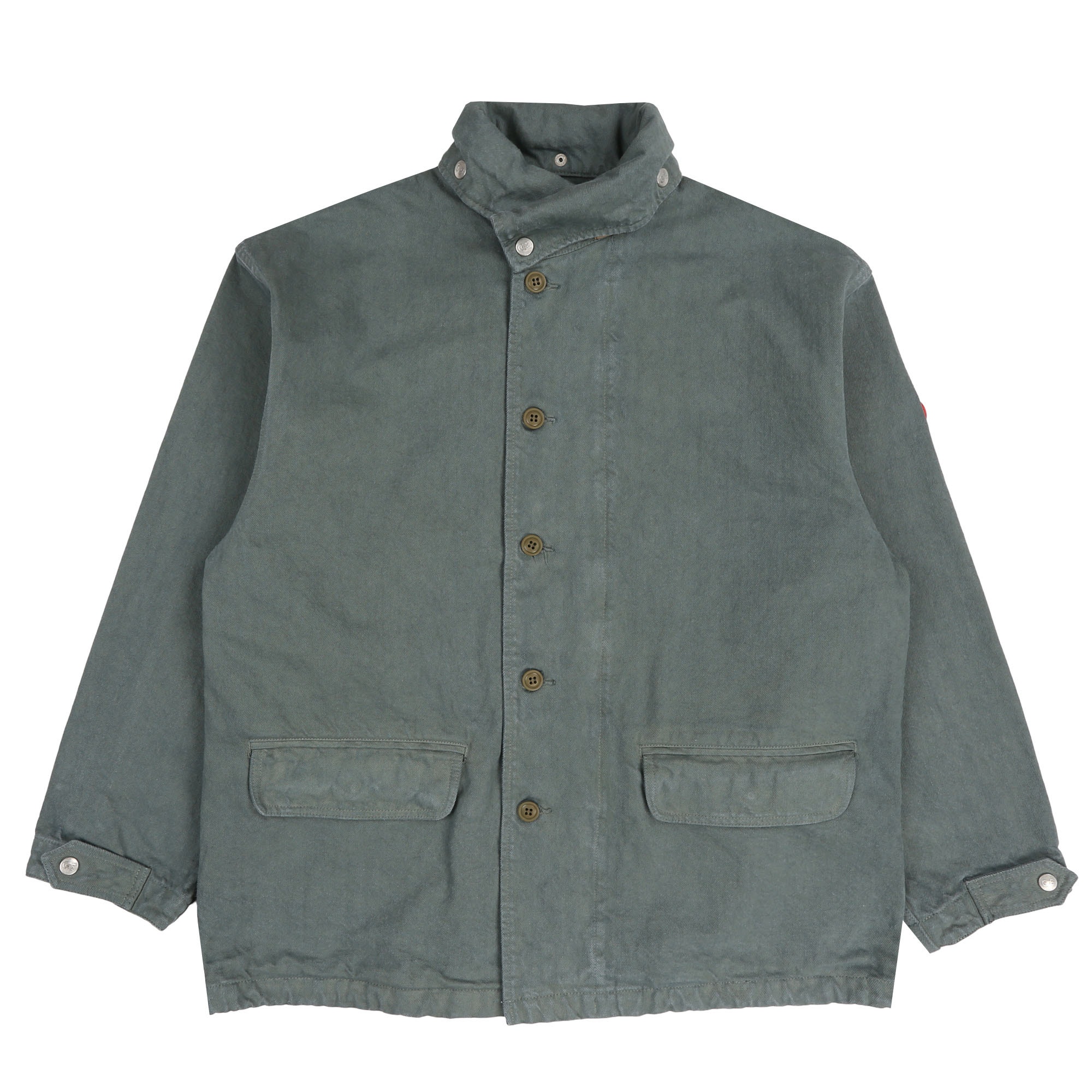 Overdye Fold Collar Coat - Green product photo