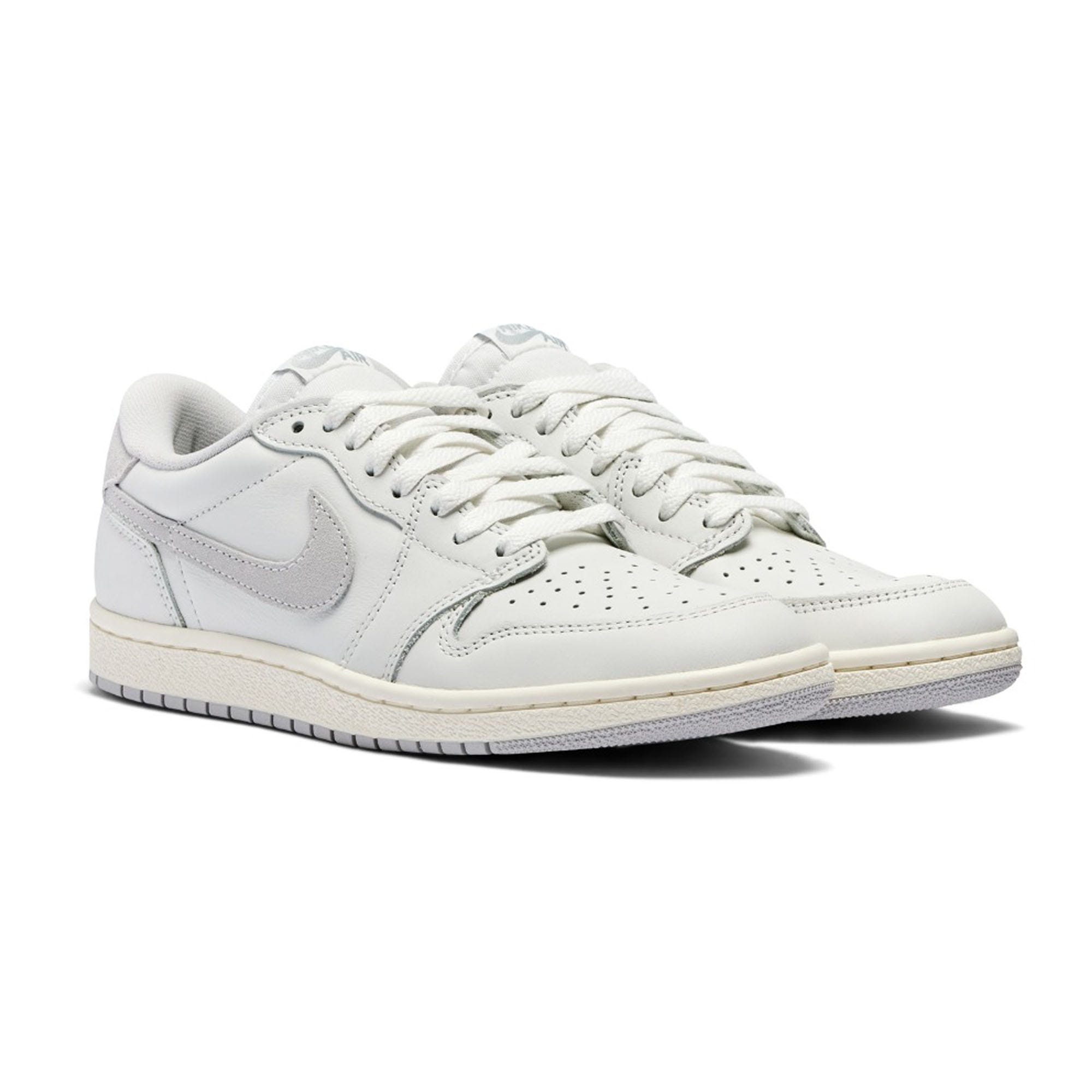 Grey and white low top jordans store