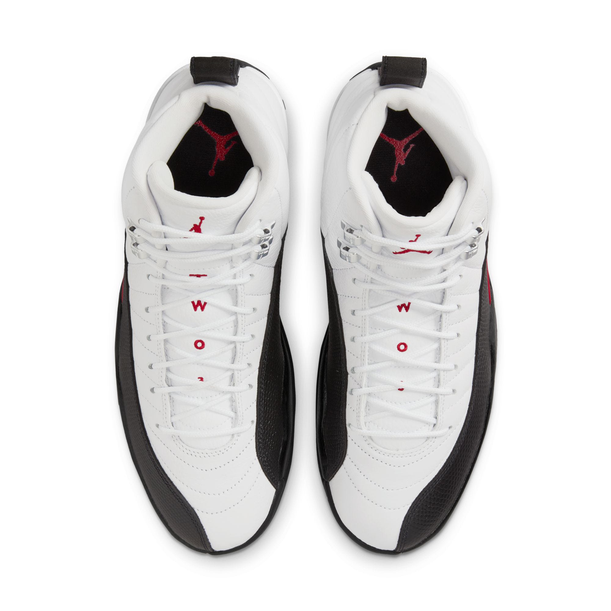 Jordan 12 black white red cheap