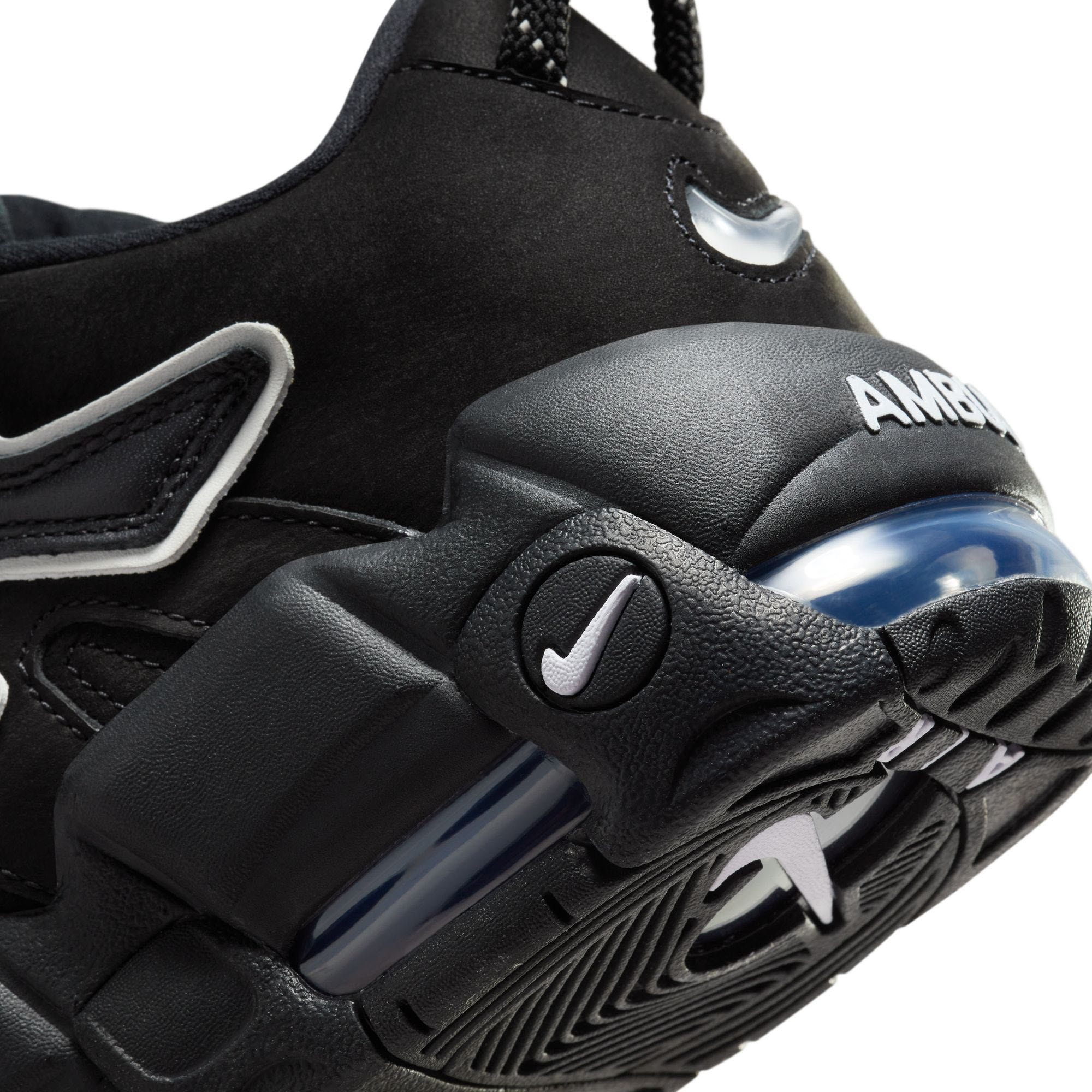 Nike air more uptempo black hot sale and white