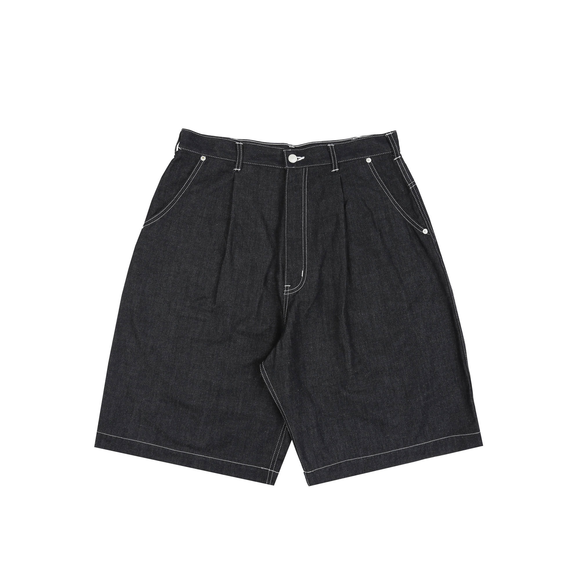 Cotton Nylon Twill Shorts - Navy/White product photo