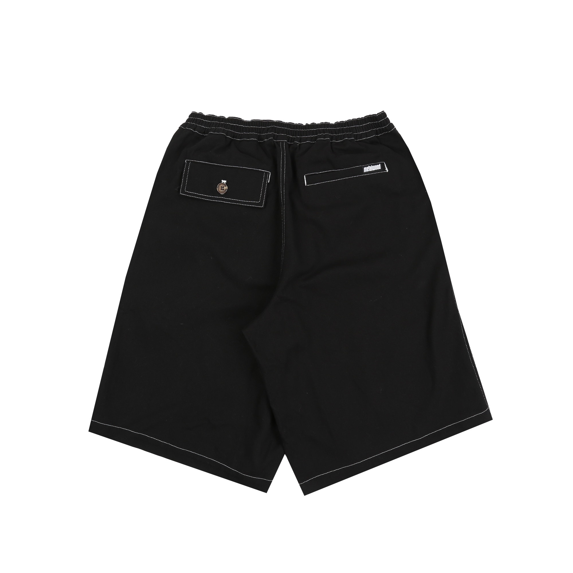 Contrast Stitch Elastic Waist Short - Black product photo