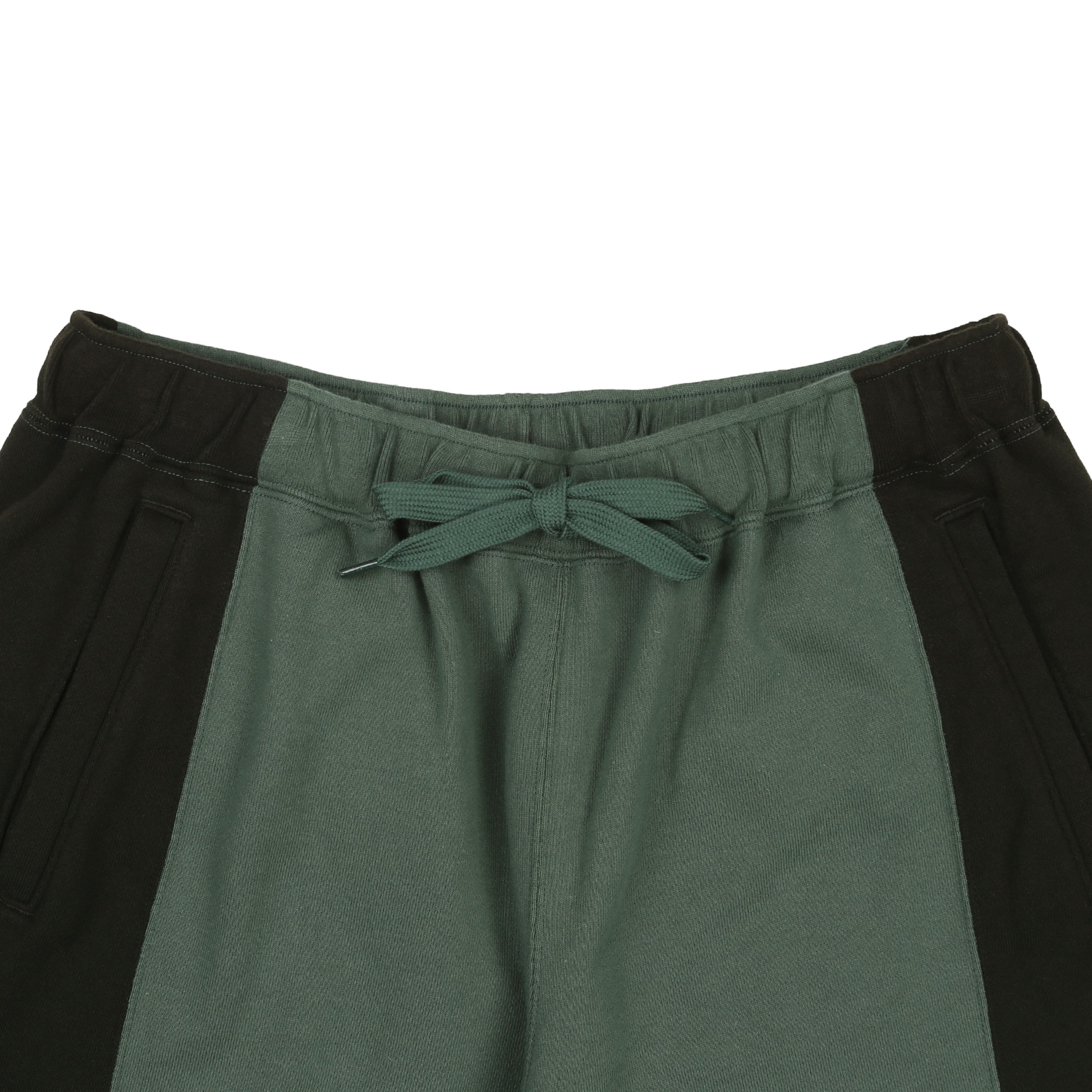 Paneled Two Tone Jog Shorts - Green product photo