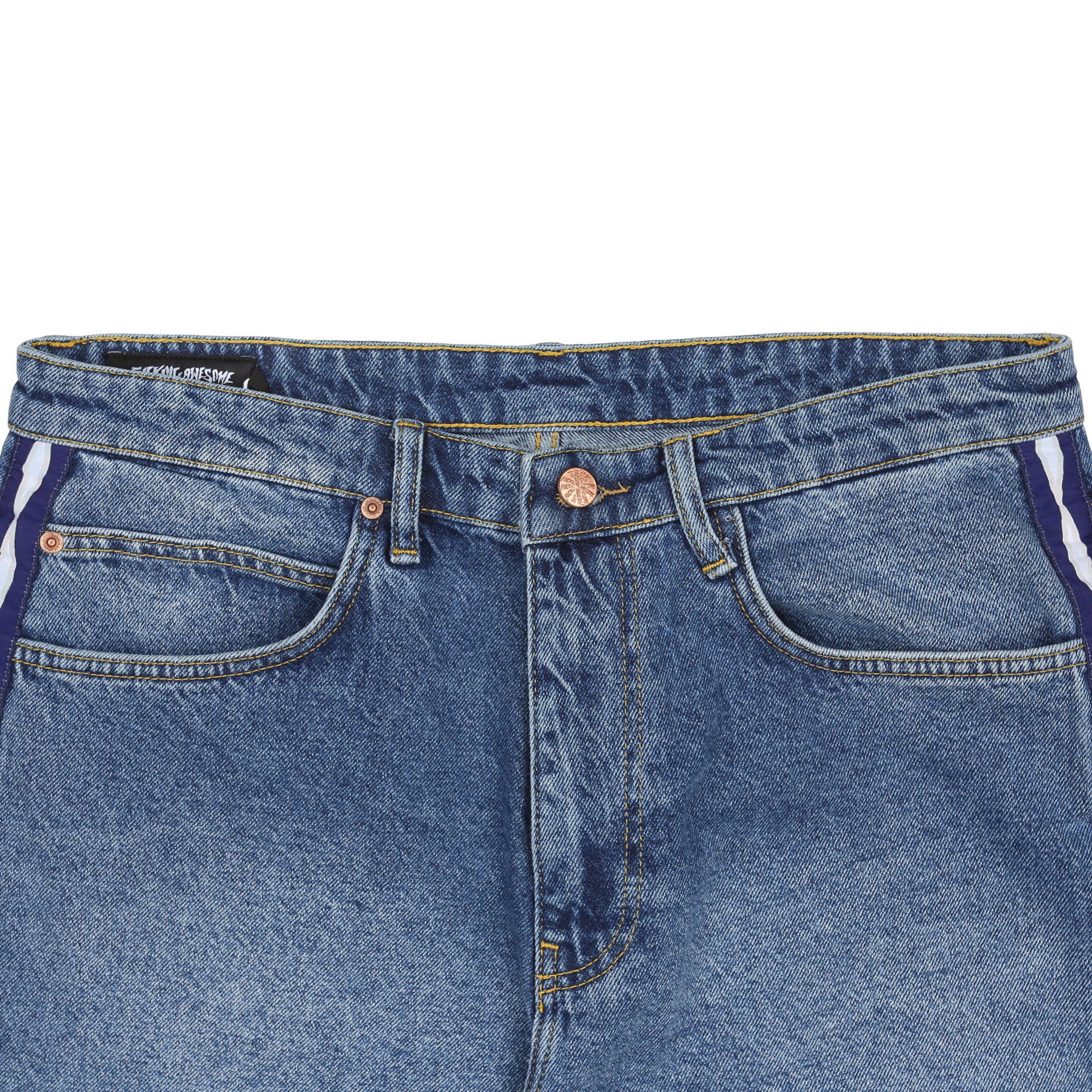 Striped Jean Short - Blue product photo