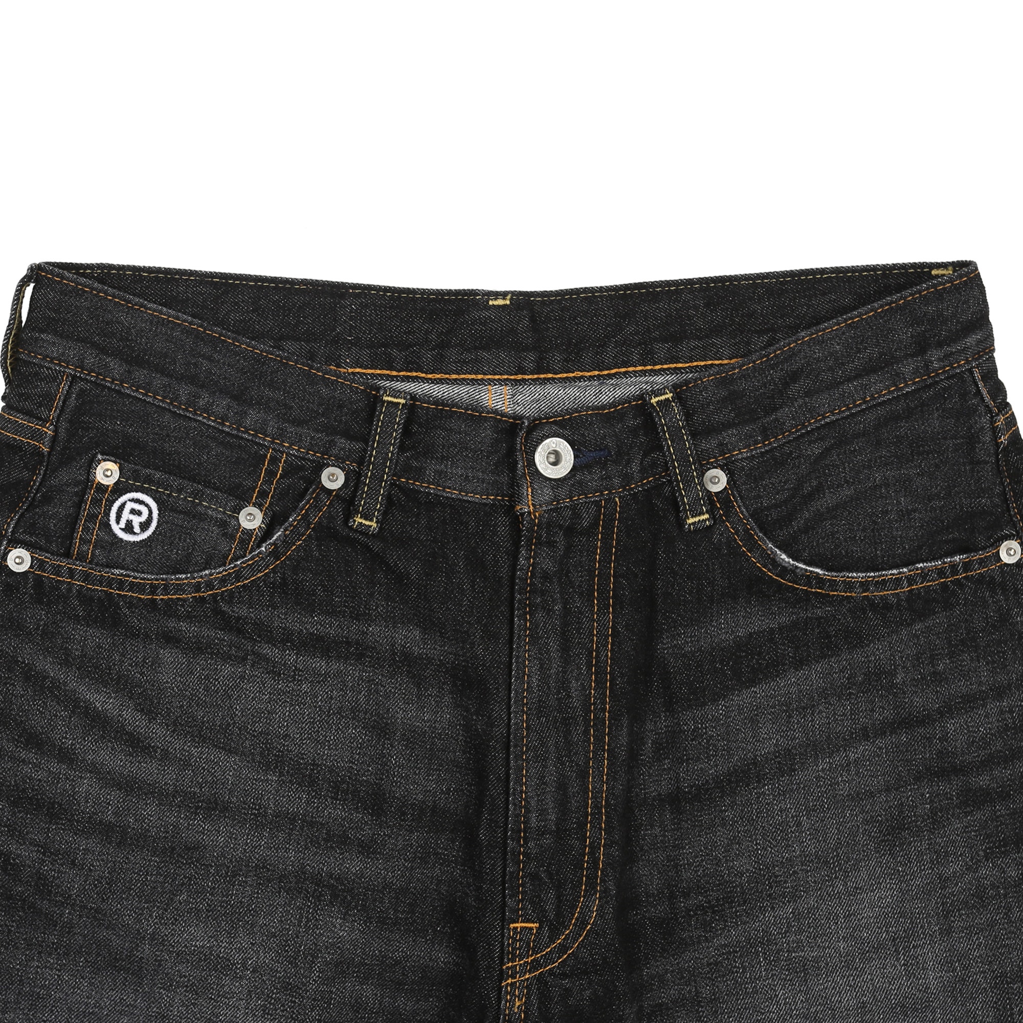 College Relaxed Fit Denim Shorts - Black product photo
