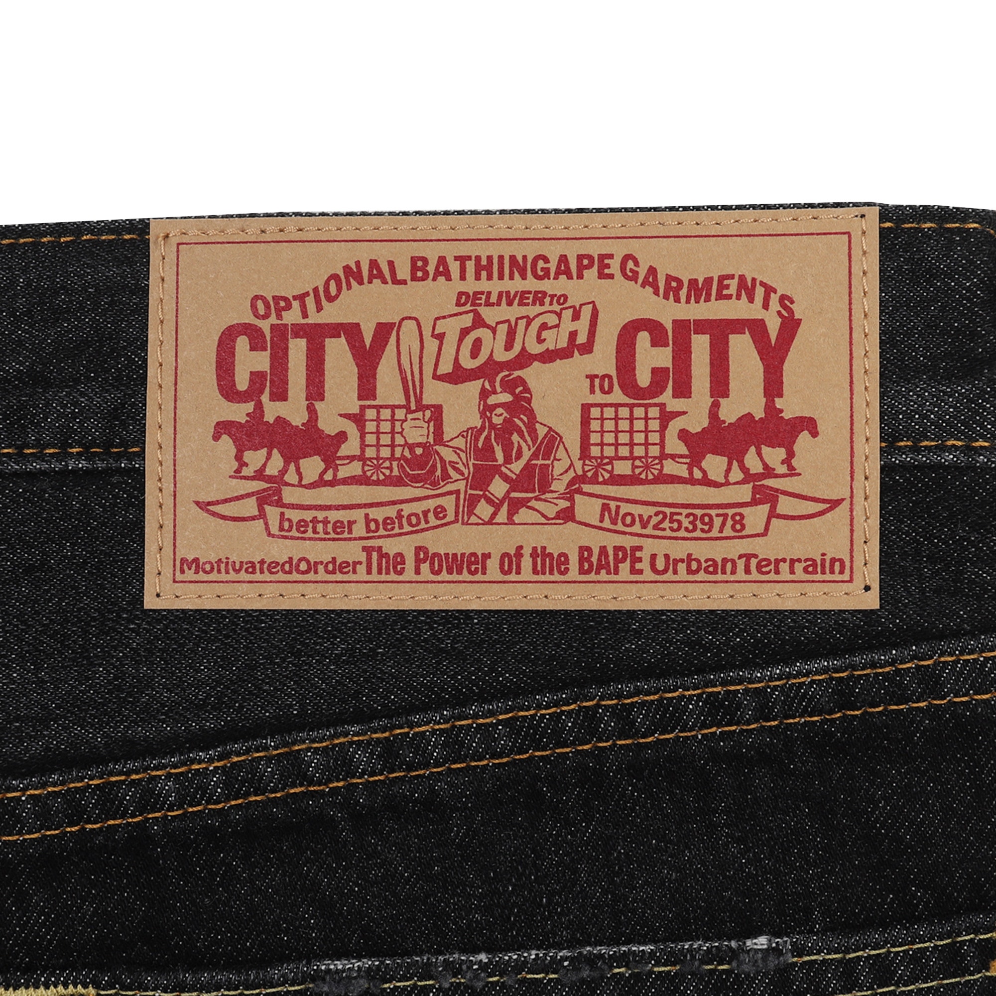 College Relaxed Fit Denim Shorts - Black product photo