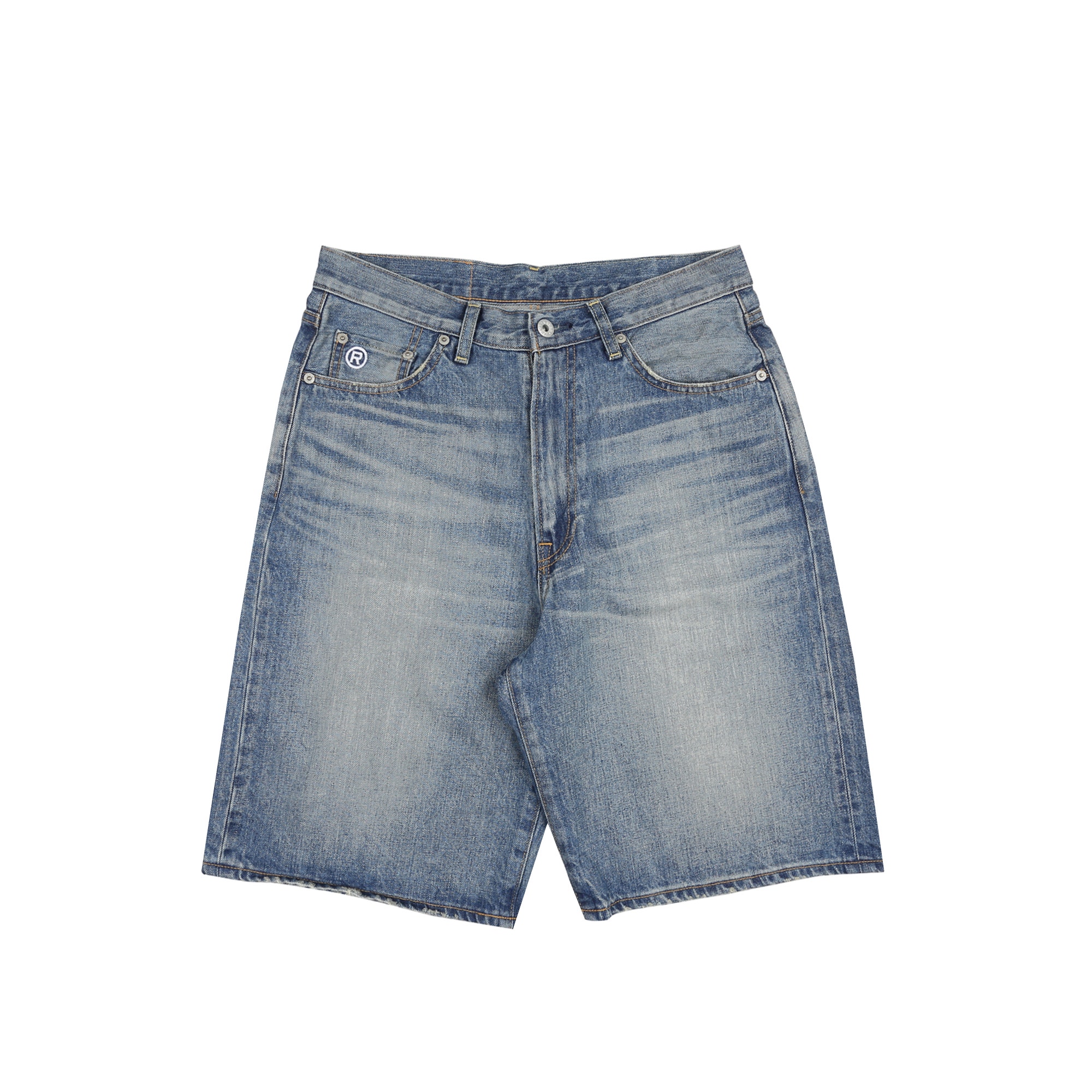 College Relaxed Fit Denim Shorts - Light Indigo product photo
