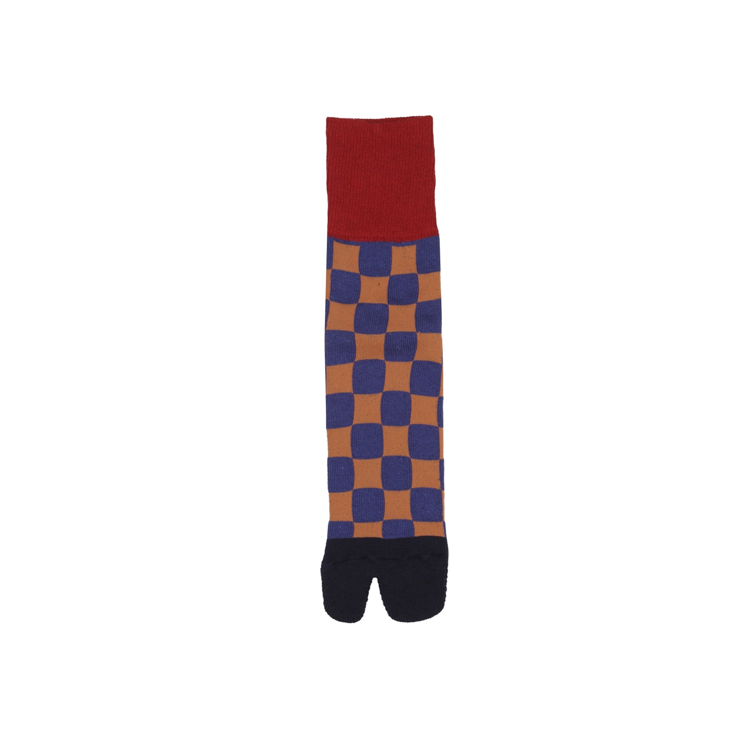 Tabi Checker Quarter Crew Sock - Navy product photo