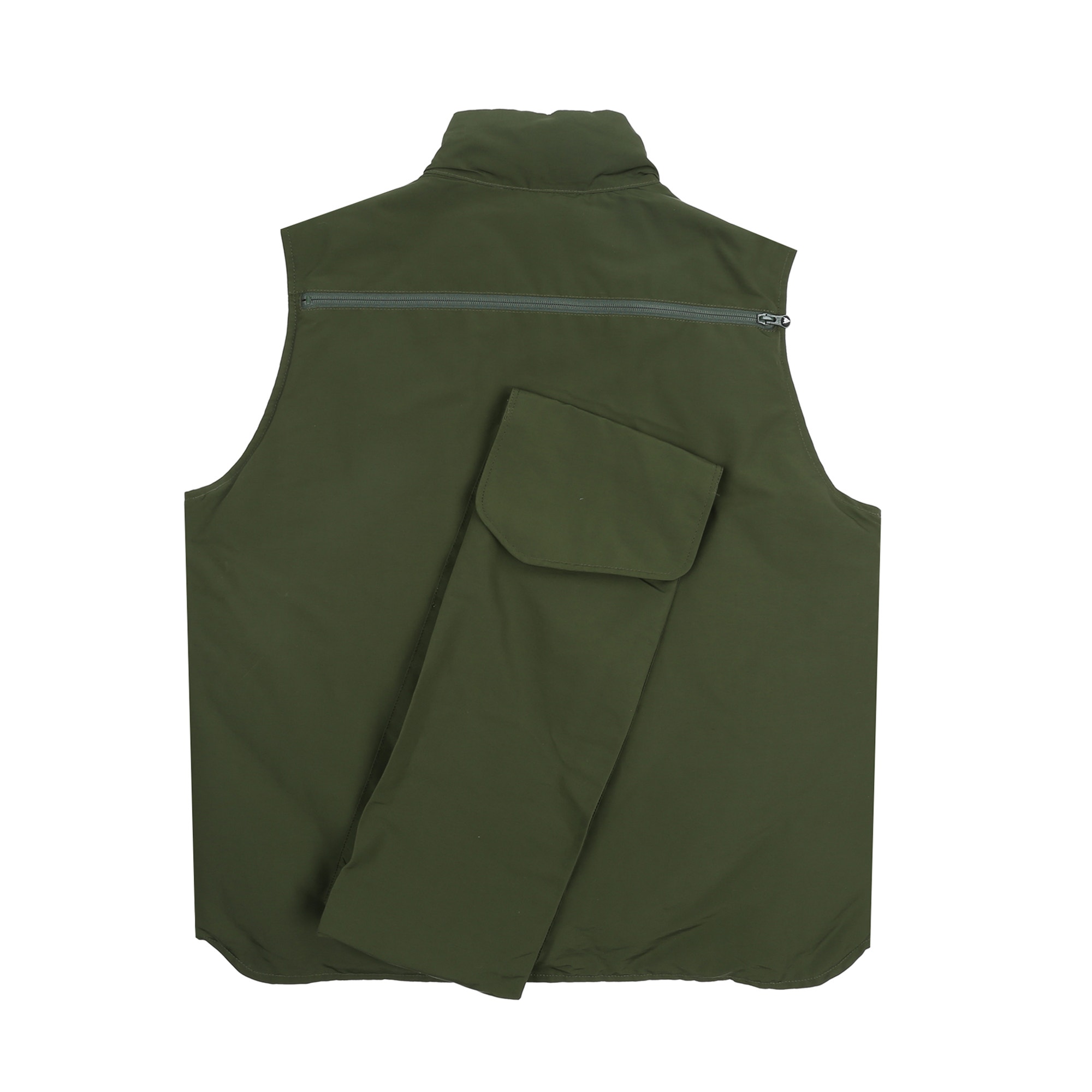 Multi-Pocket Zipped Vest - Green product photo