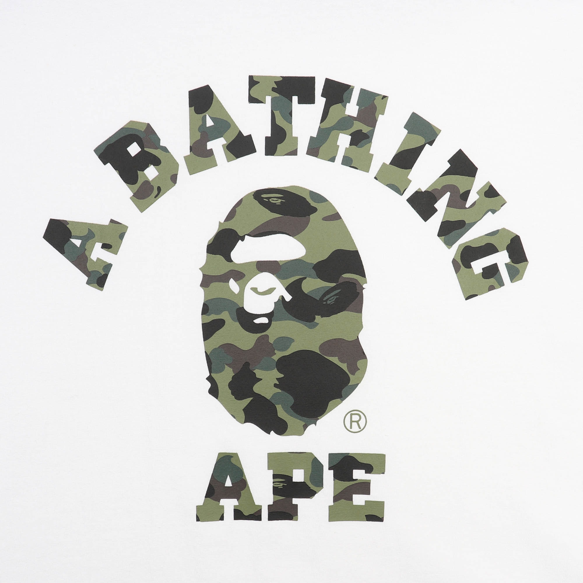 1st Camo College T-Shirt - White/Green product photo