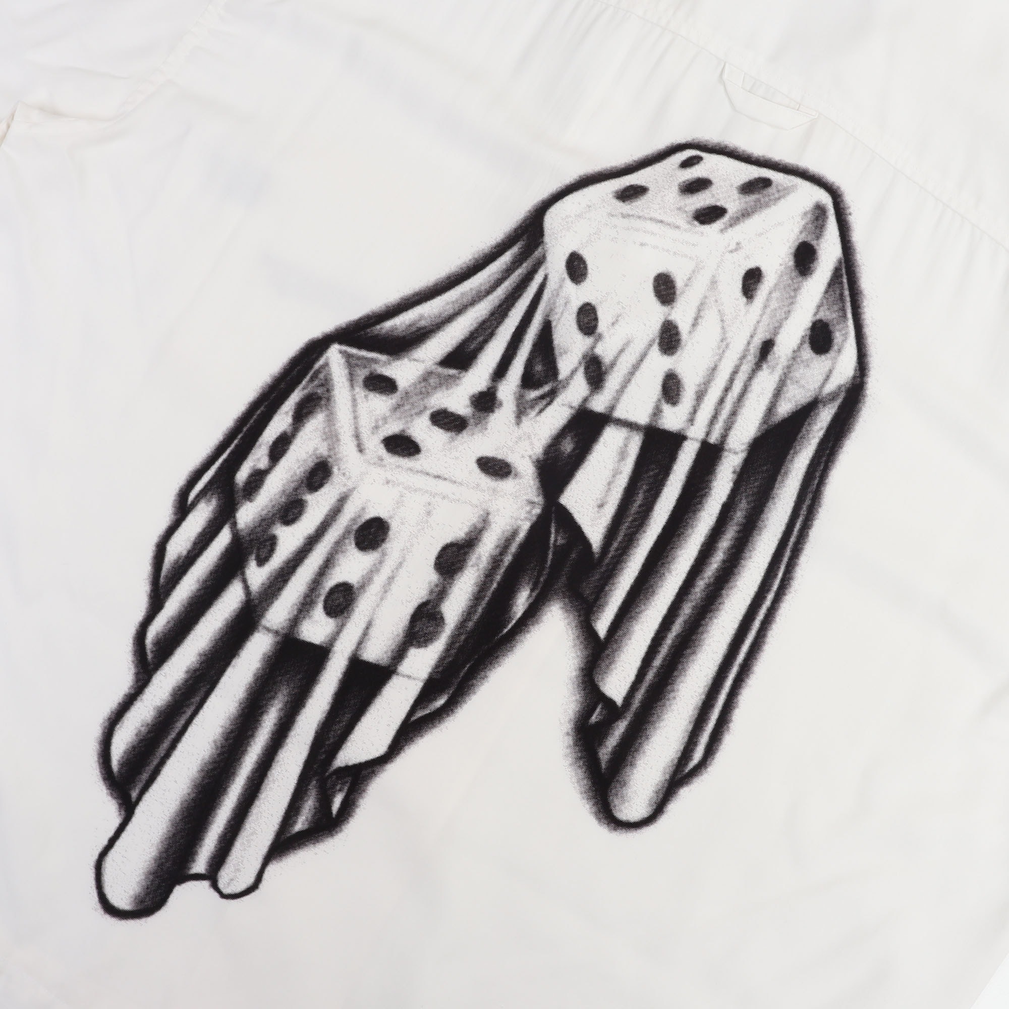Dice Printed Rayon Camp Shirt - White product photo