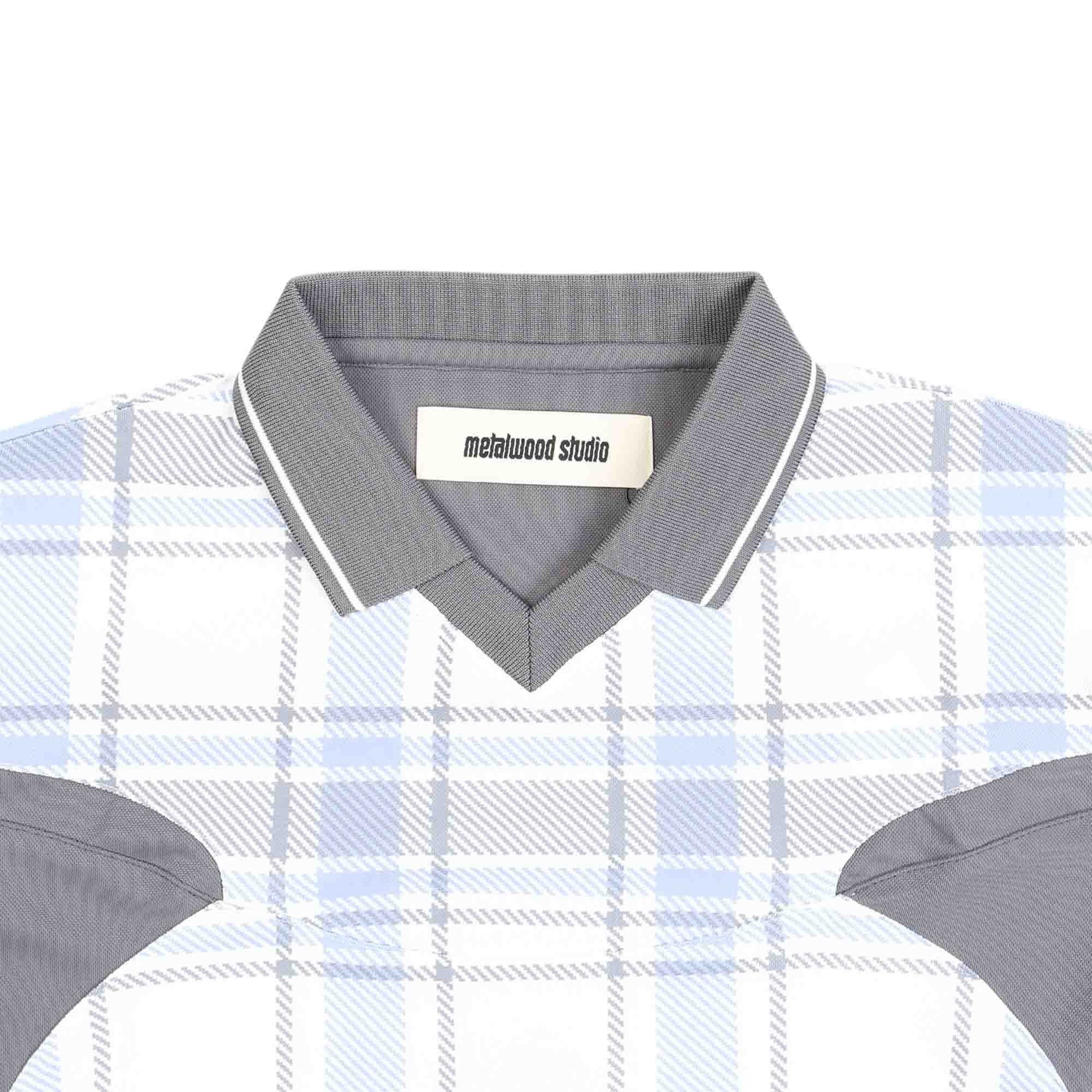 Paneled 3/4 Sleeve Polo - Ice product photo