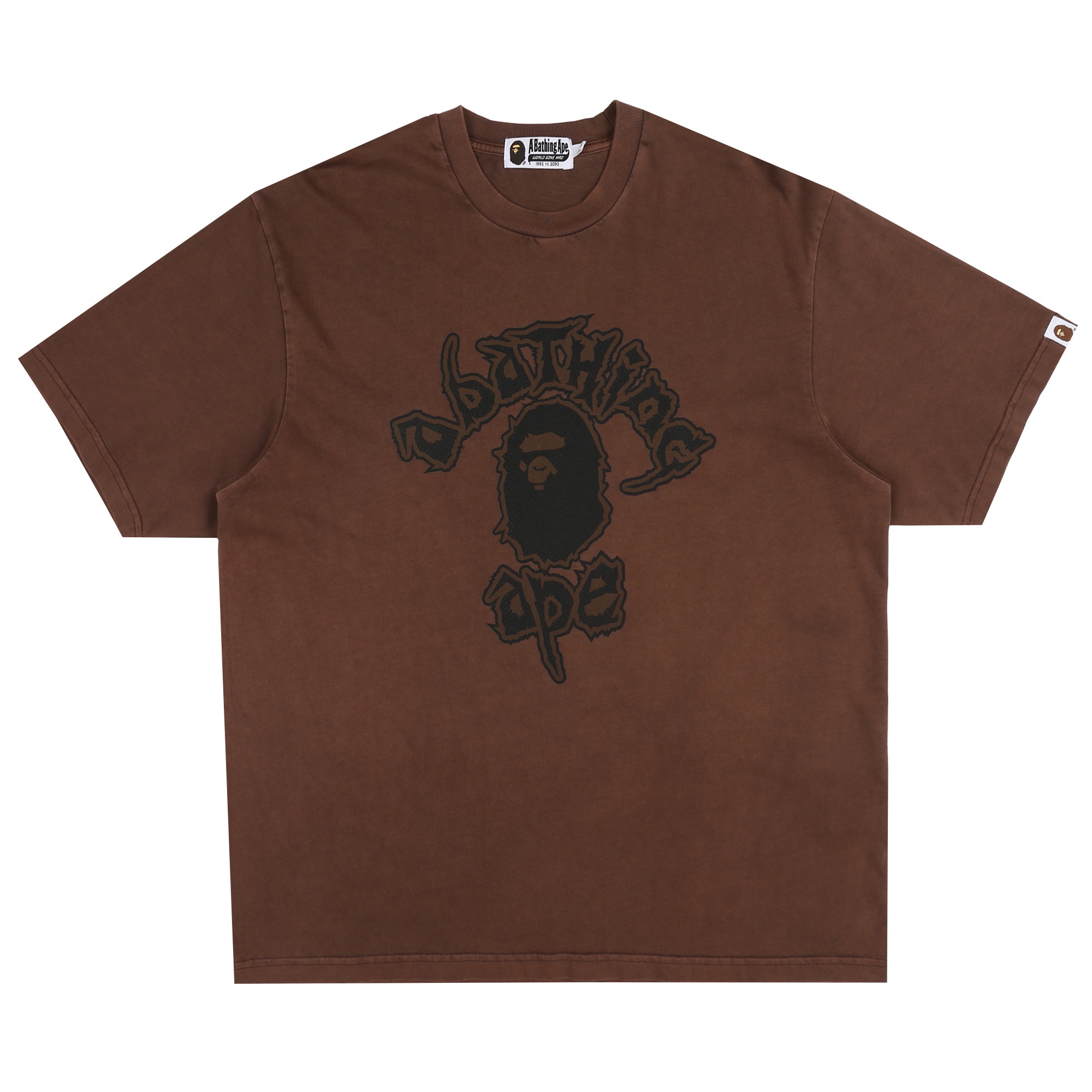 Mad College Garment Dyed Relaxed T-Shirt - Brown product photo