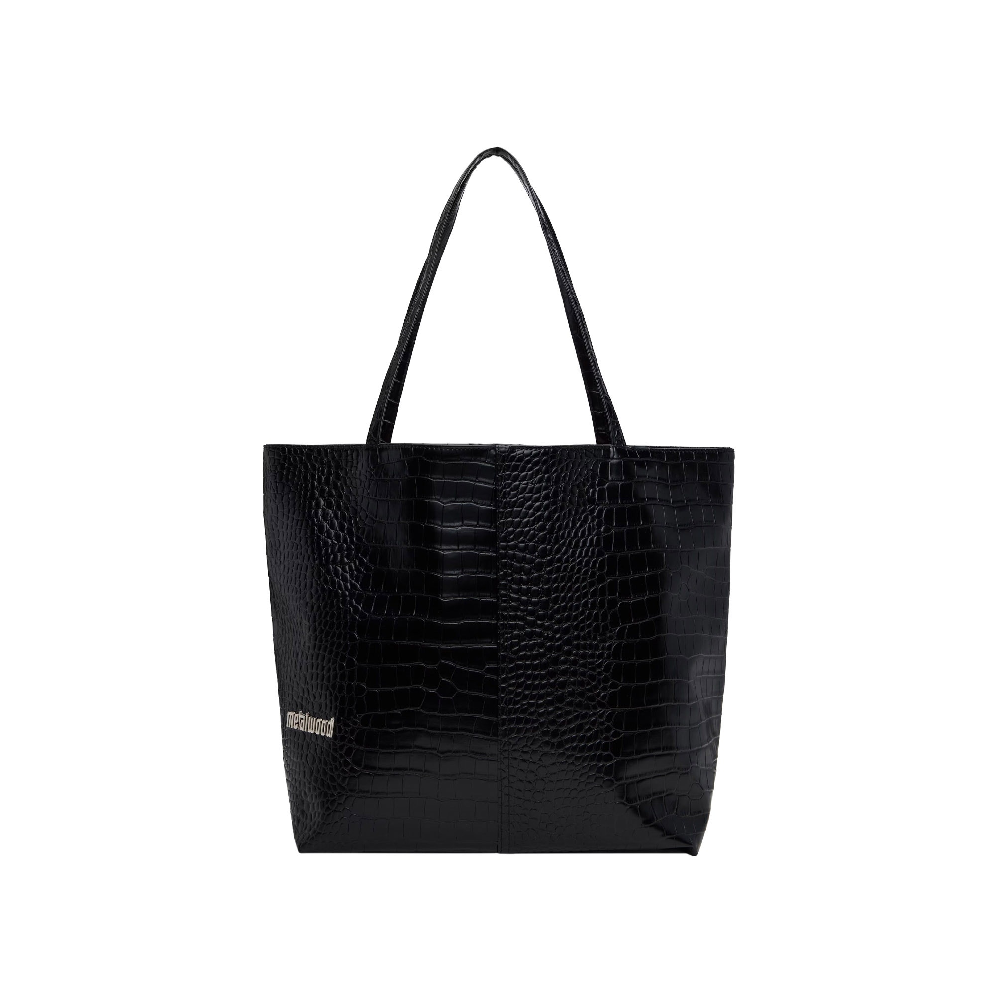 Metal Logo Stud Croc Tote - Black product photo