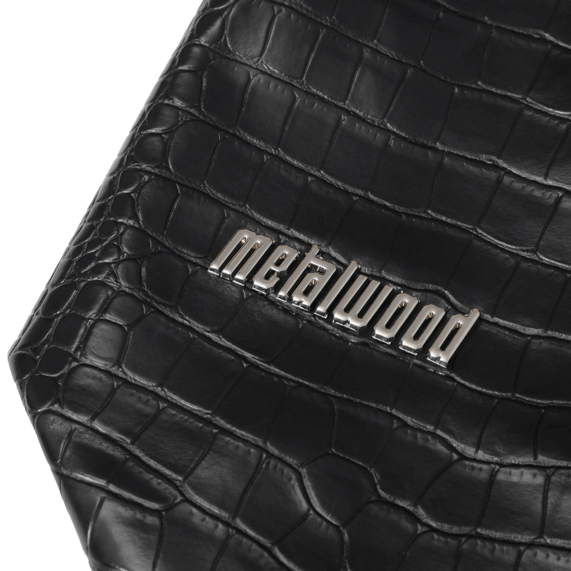 Metal Logo Stud Croc Tote - Black product photo
